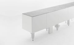 Jaime Hayon White Multileg Cabinet "Showtime" Marble / MDF / Wood by BD