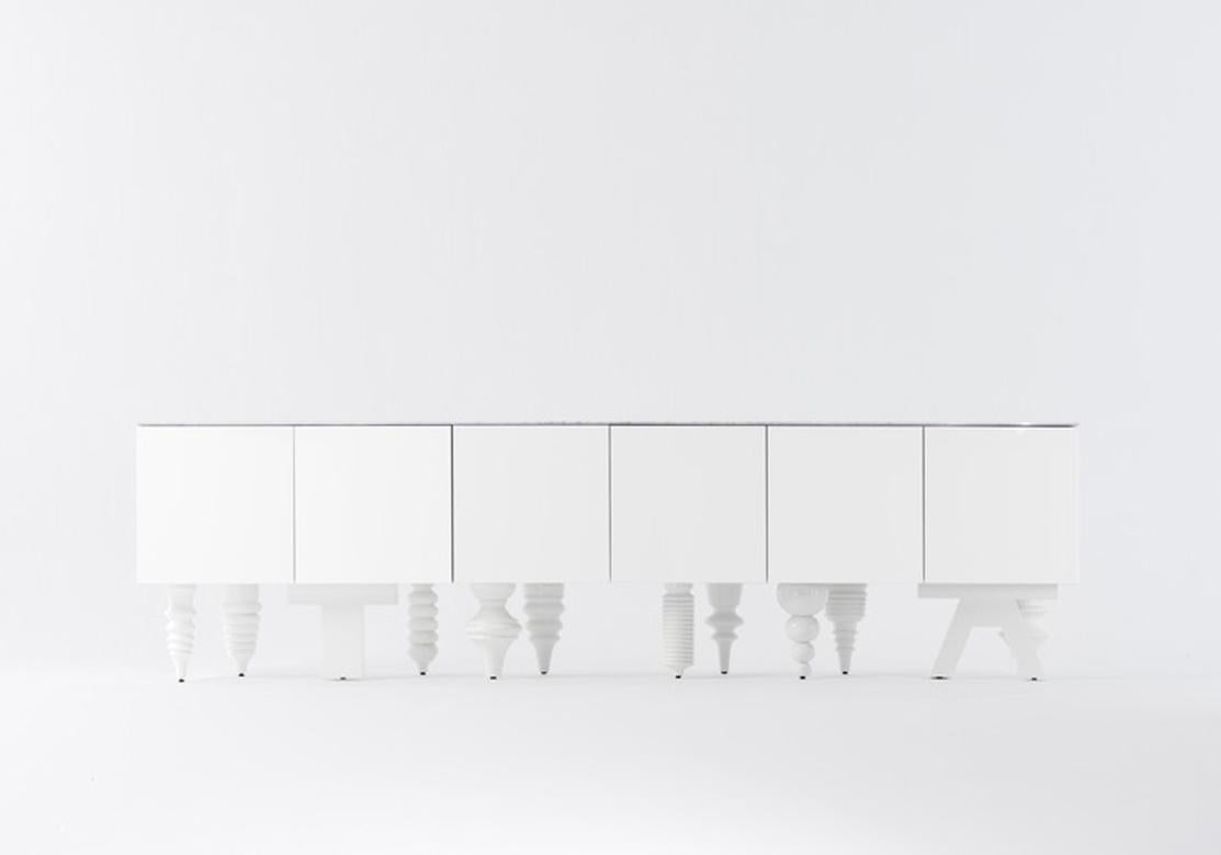 Modern Jaime Hayon White Multileg Cabinet 