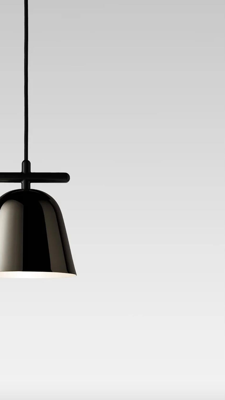 Steel Jaime Hayson Lighto T Gr Black Chrome Cup Suspension Lamp For Parachilna For Sale