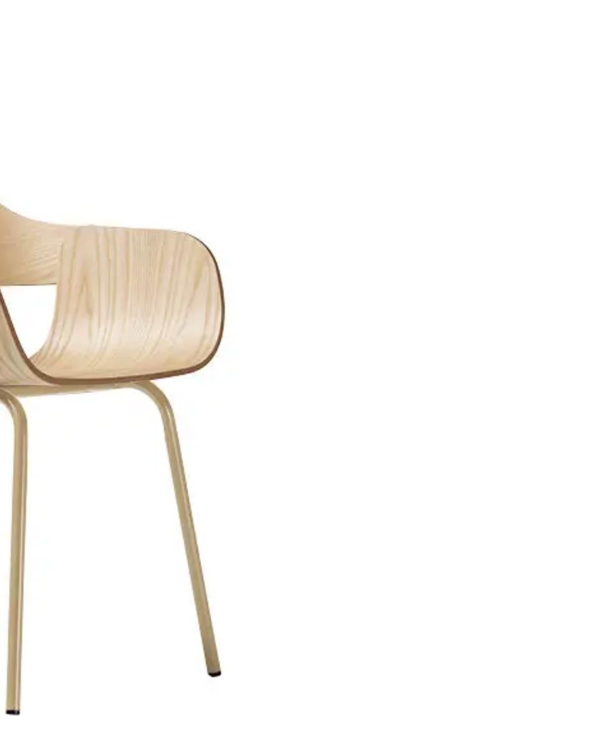 Mid-Century Modern Jaime Hayson Metal Legs Natural  Showtime Nude Chair For Bd Barcelona For Sale