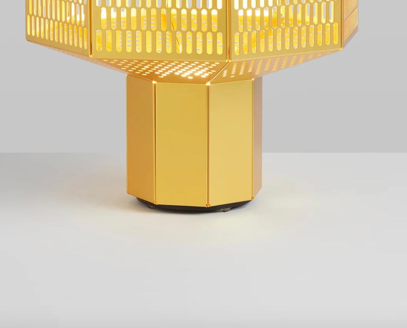 Contemporary Jaime Hayson Set of Two Ma-Rock M Custom Golden Table Lamp For Parachilna For Sale