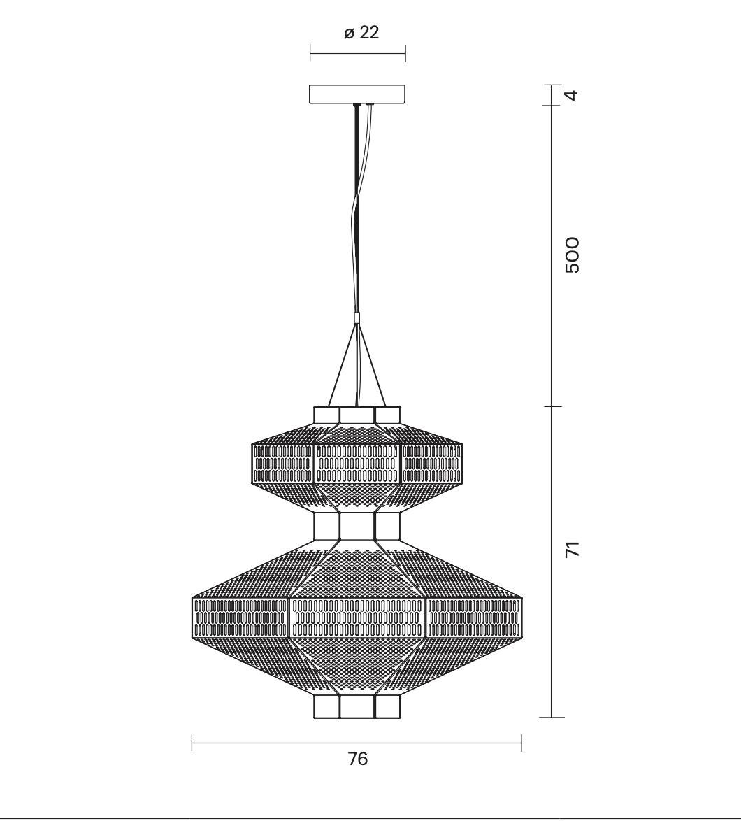 Jaime Hayson Set of Two Ma-Rock T Gr Golden Suspension Lamp For Parachilna For Sale 4