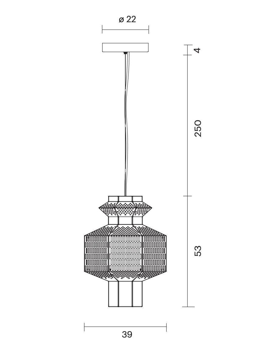 Jaime Hayson Set of Two Ma-Rock T Gr Golden Suspension Lamp For Parachilna For Sale 5