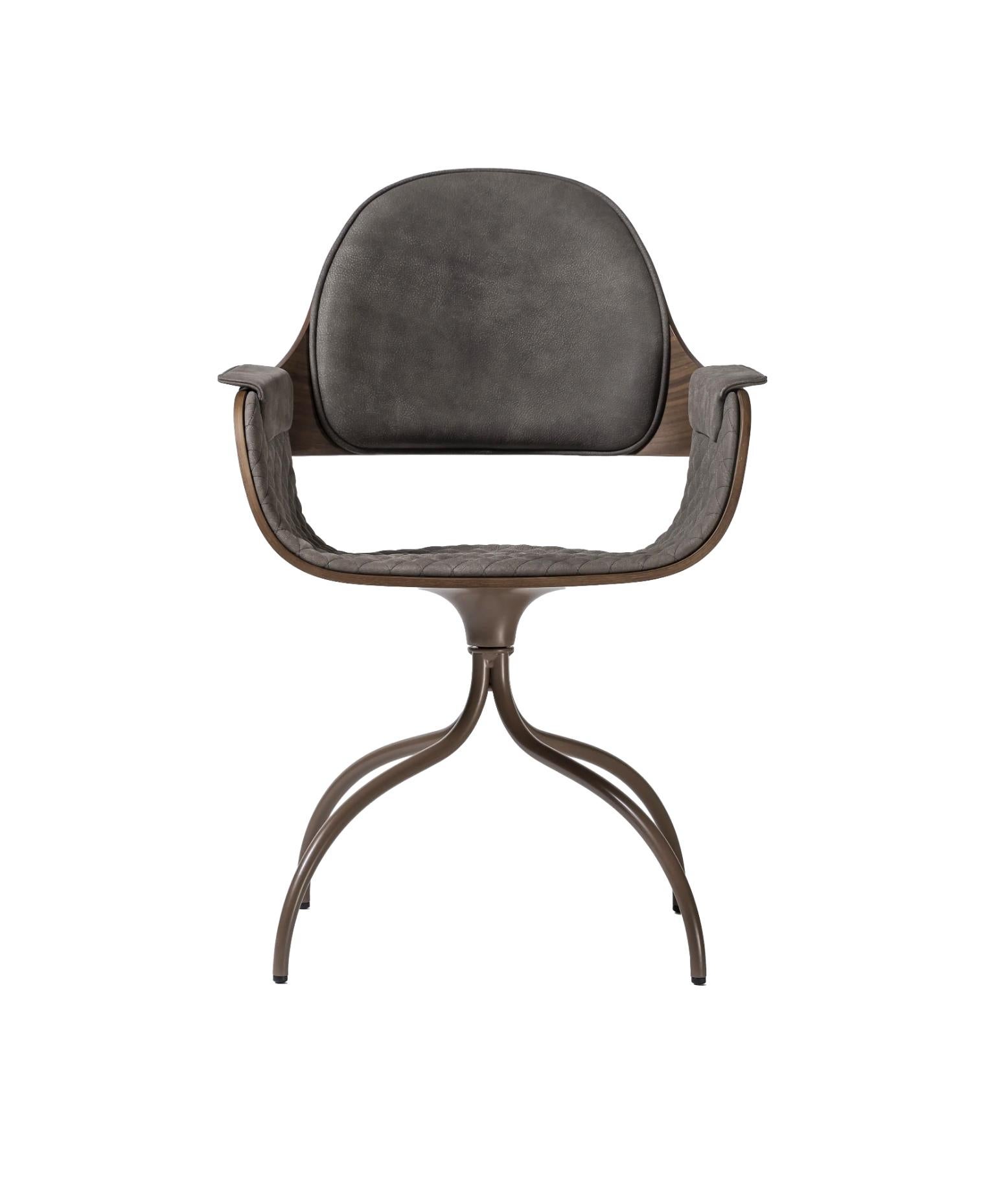 Jaime Hayson Swivel Legs Upholstered Nabuk Showtime Nude Chair For Bd Barcelona For Sale 5