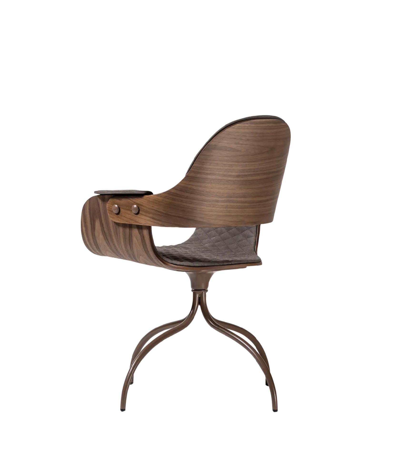 Jaime Hayson Swivel Legs Upholstered Nabuk Showtime Nude Chair For Bd Barcelona For Sale 1