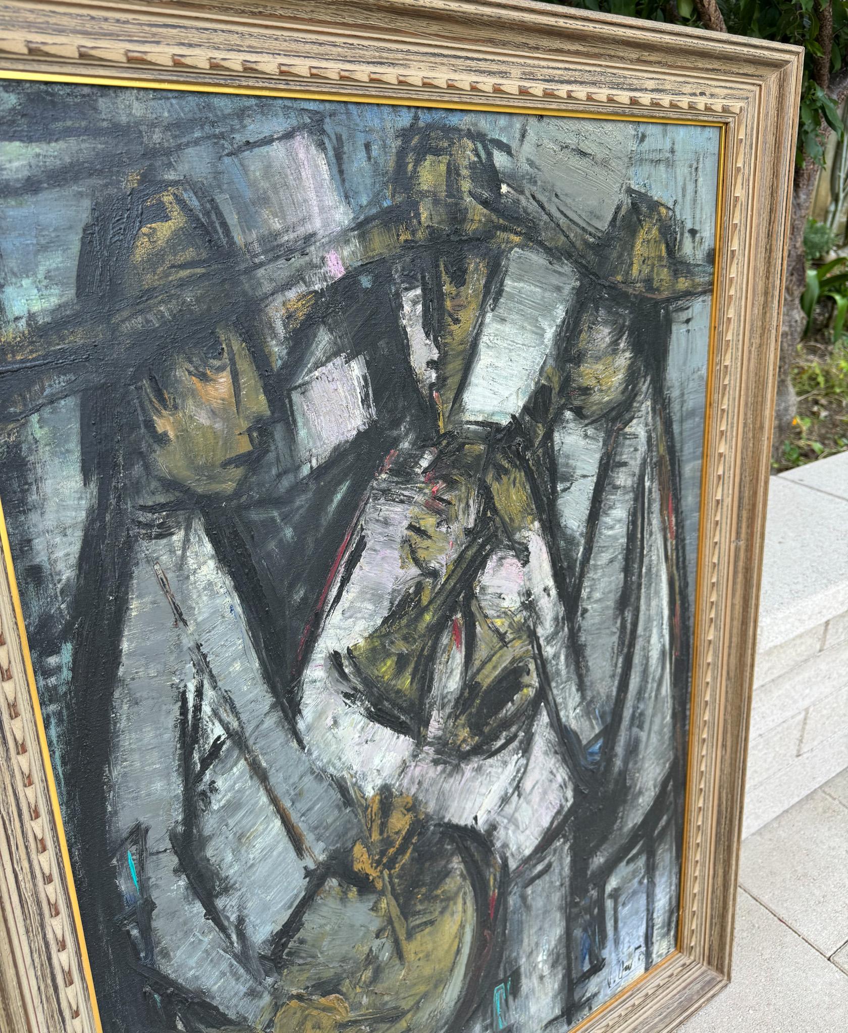 Jaime Oates Large Musician Painting, Spain / Mexico, c.1965 In Good Condition In San Juan Capistrano, CA