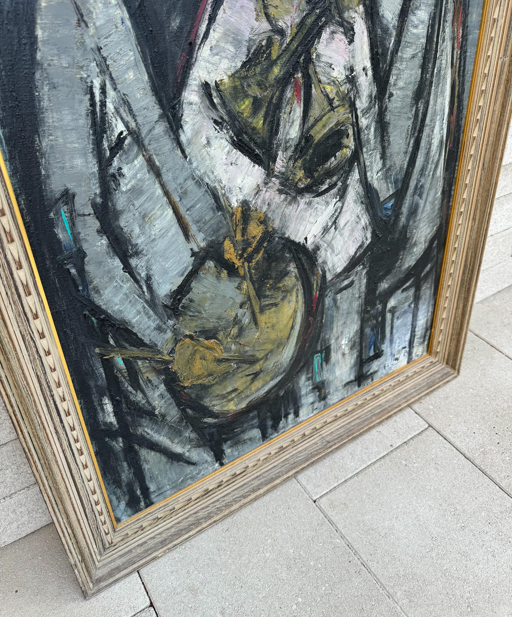 20th Century Jaime Oates Large Musician Painting, Spain / Mexico, c.1965