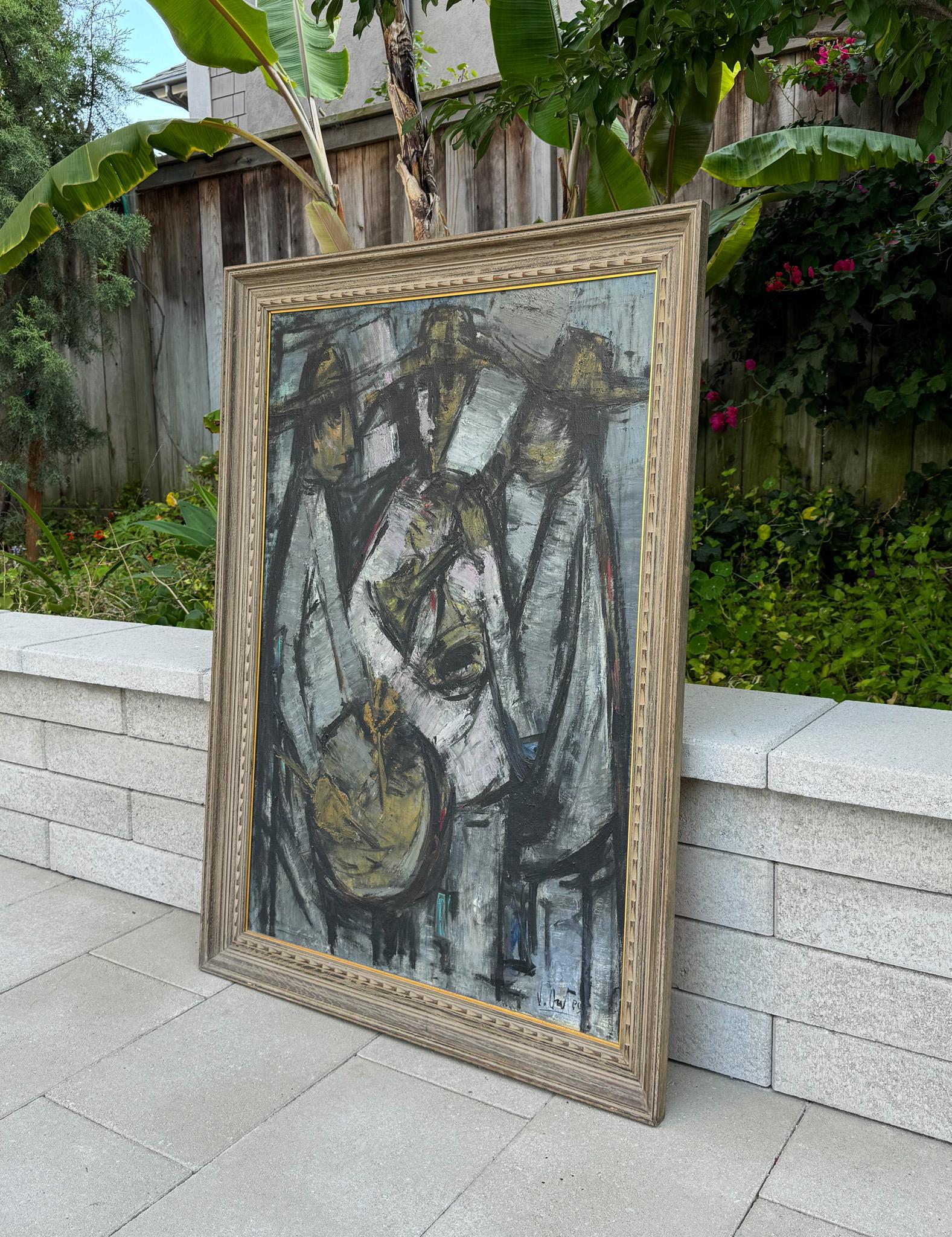 Canvas Jaime Oates Large Musician Painting, Spain / Mexico, c.1965