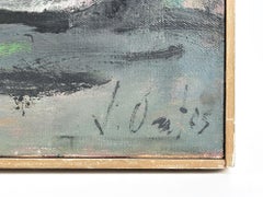 Jaime Oates Oil on Canvas, Nude Combing Hair Before Mirror