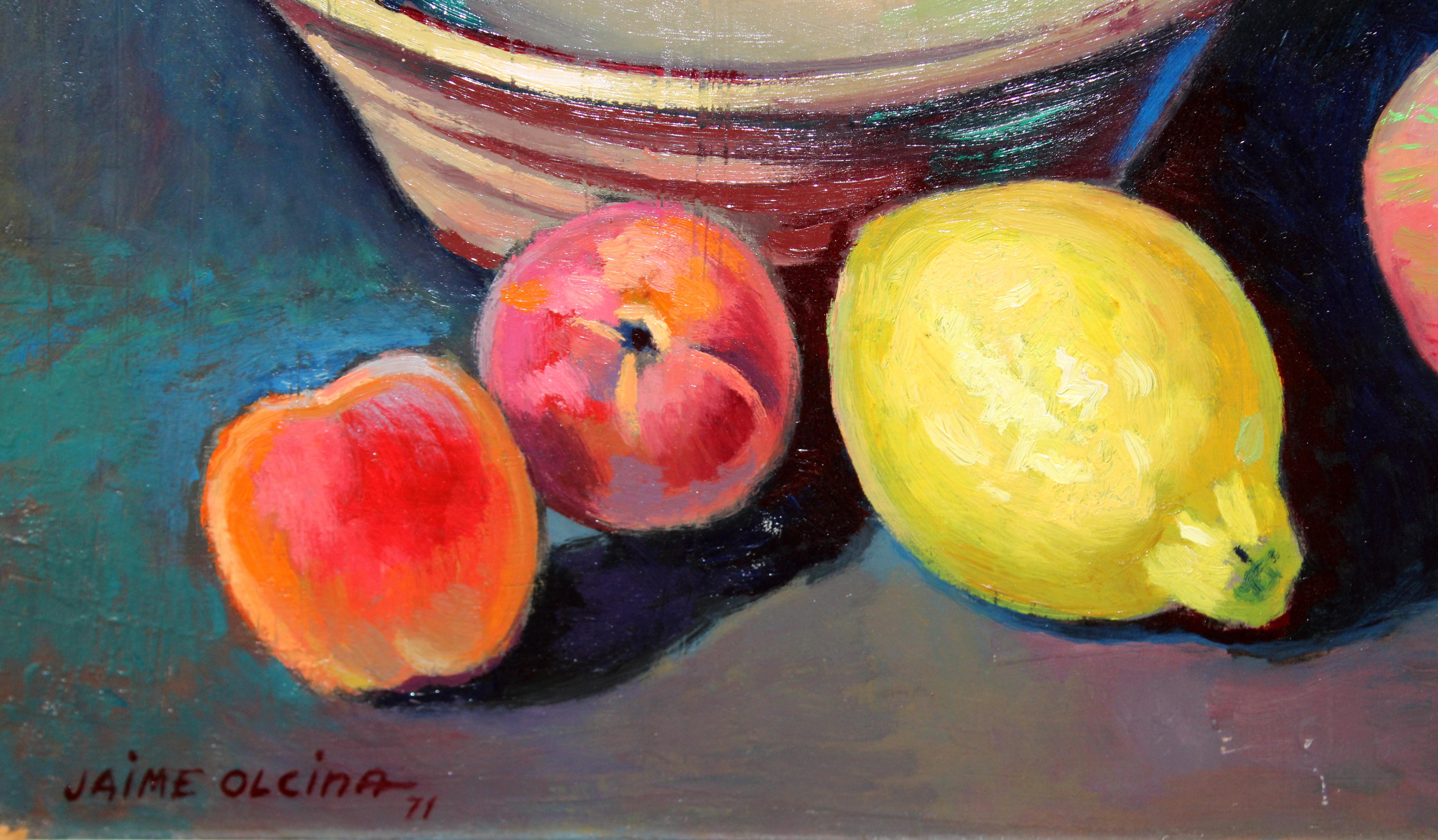 Óleo sobre tela - Bodegón - Año 1971 - Noir Still-Life Painting par Jaime Olcina (XX)