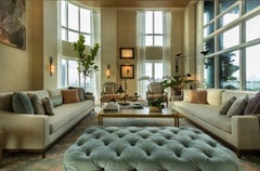 J'aimes Contemporary Wall Light, Textured Faux Bronze, Antung silk shade.