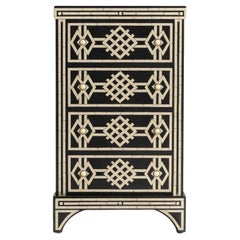 Jaipur Black Bone Inlay Tallboy Dresser - Chest of Drawer by House of Jaipur