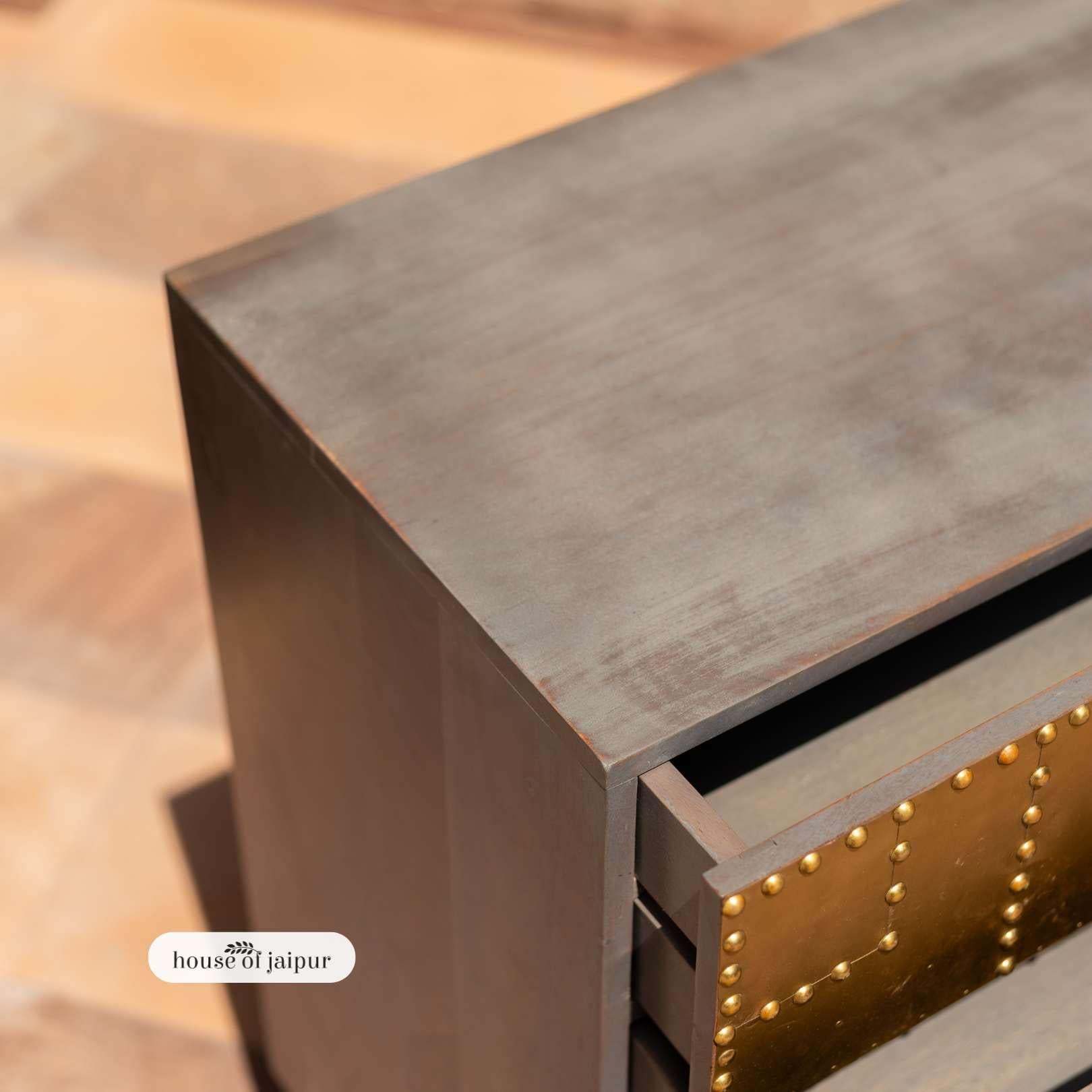 Jaipur Brass Patchwork Sideboard In New Condition For Sale In New York, NY