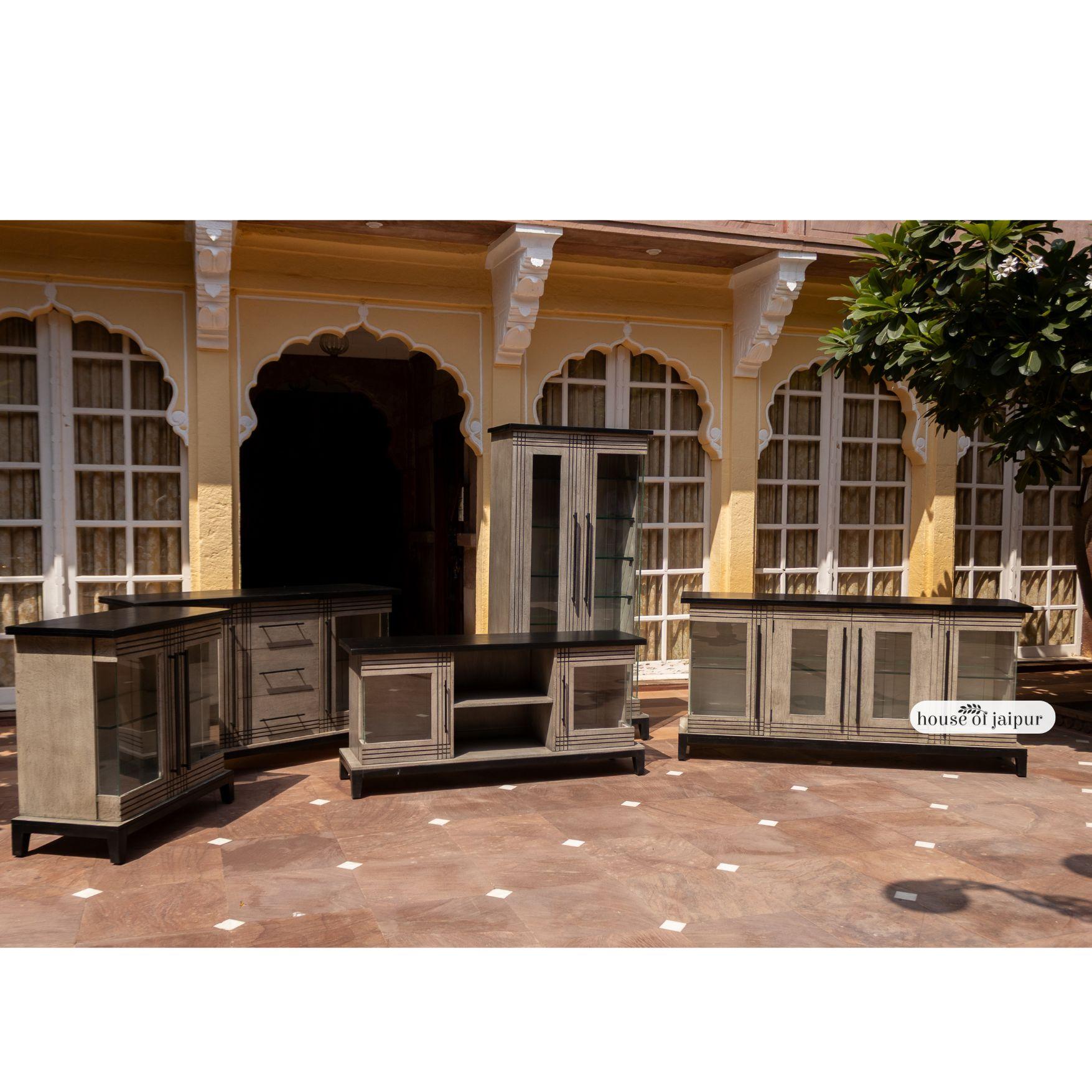 Jaipur Distressed Linea Sideboard – Linea Collection by House of Jaipur For Sale 1