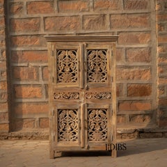 Jaipur Hand-Carved Solid Wood Almirah Cabinet by House of Jaipur