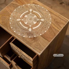 Jaipur Hand-Painted Solid Wood Bedside Chest by House of Jaipur