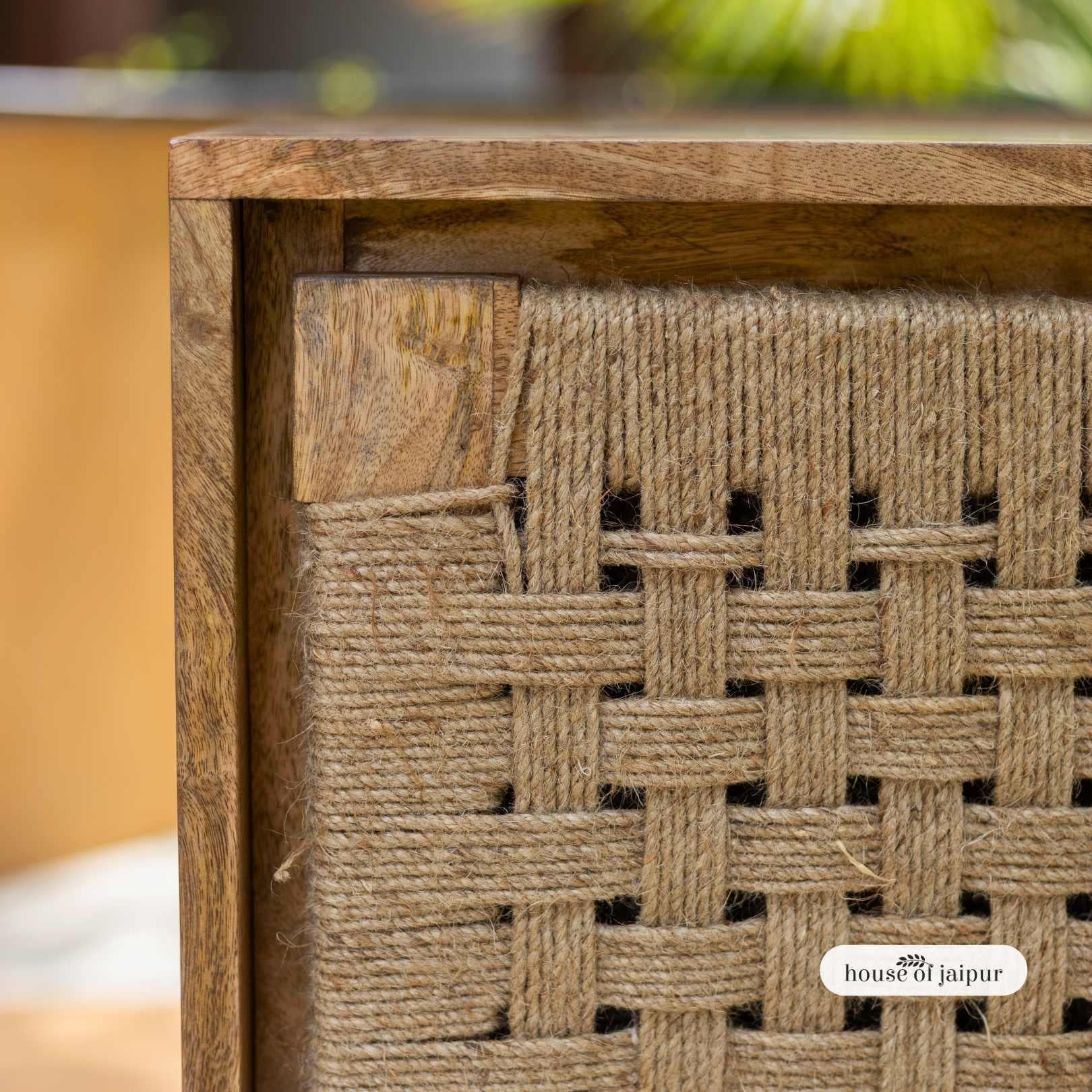 Rustico Credenza Jaipur in iuta intrecciata a mano di House of Jaipur in vendita