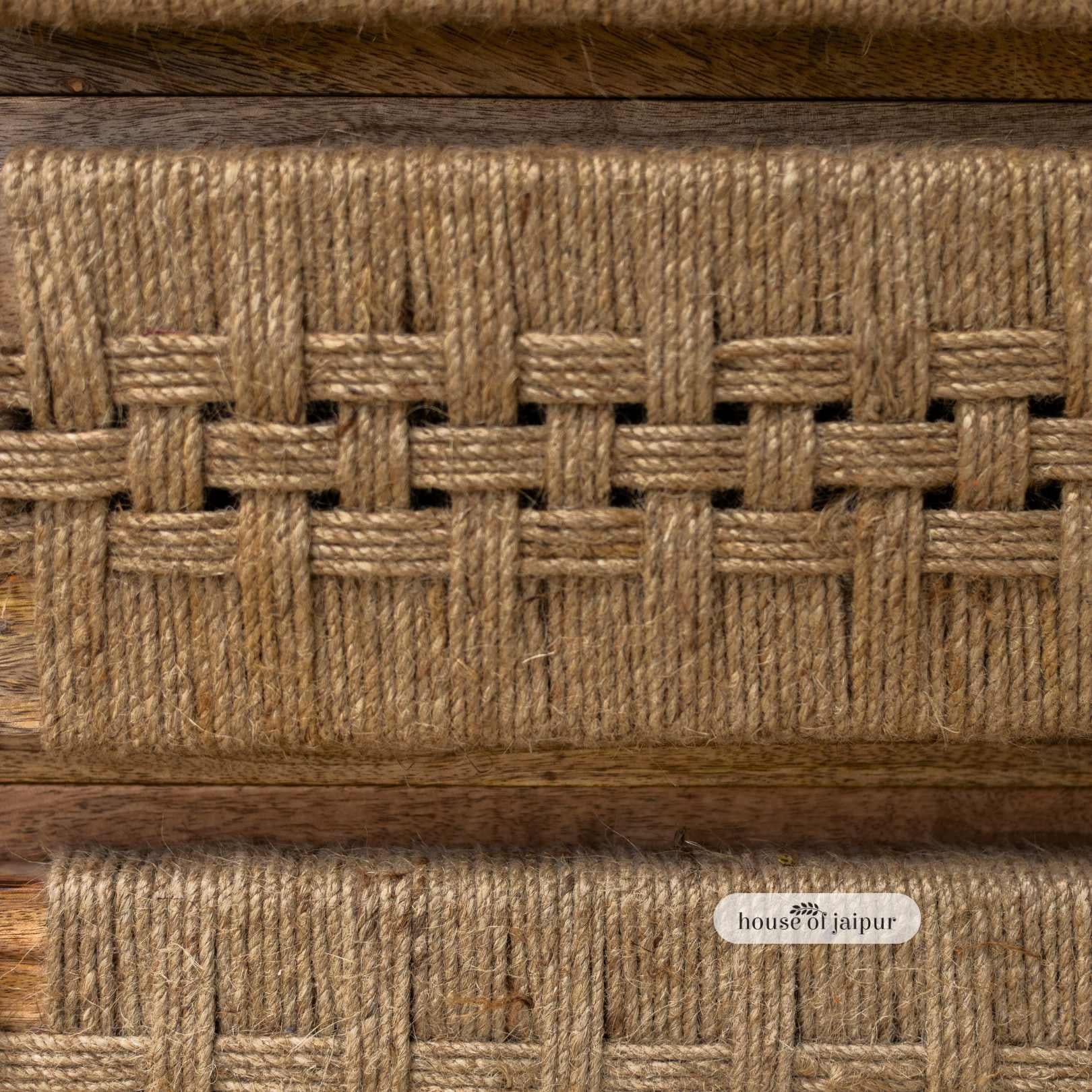 Indiano Cassettone Jaipur in iuta intrecciata a mano di House of Jaipur in vendita