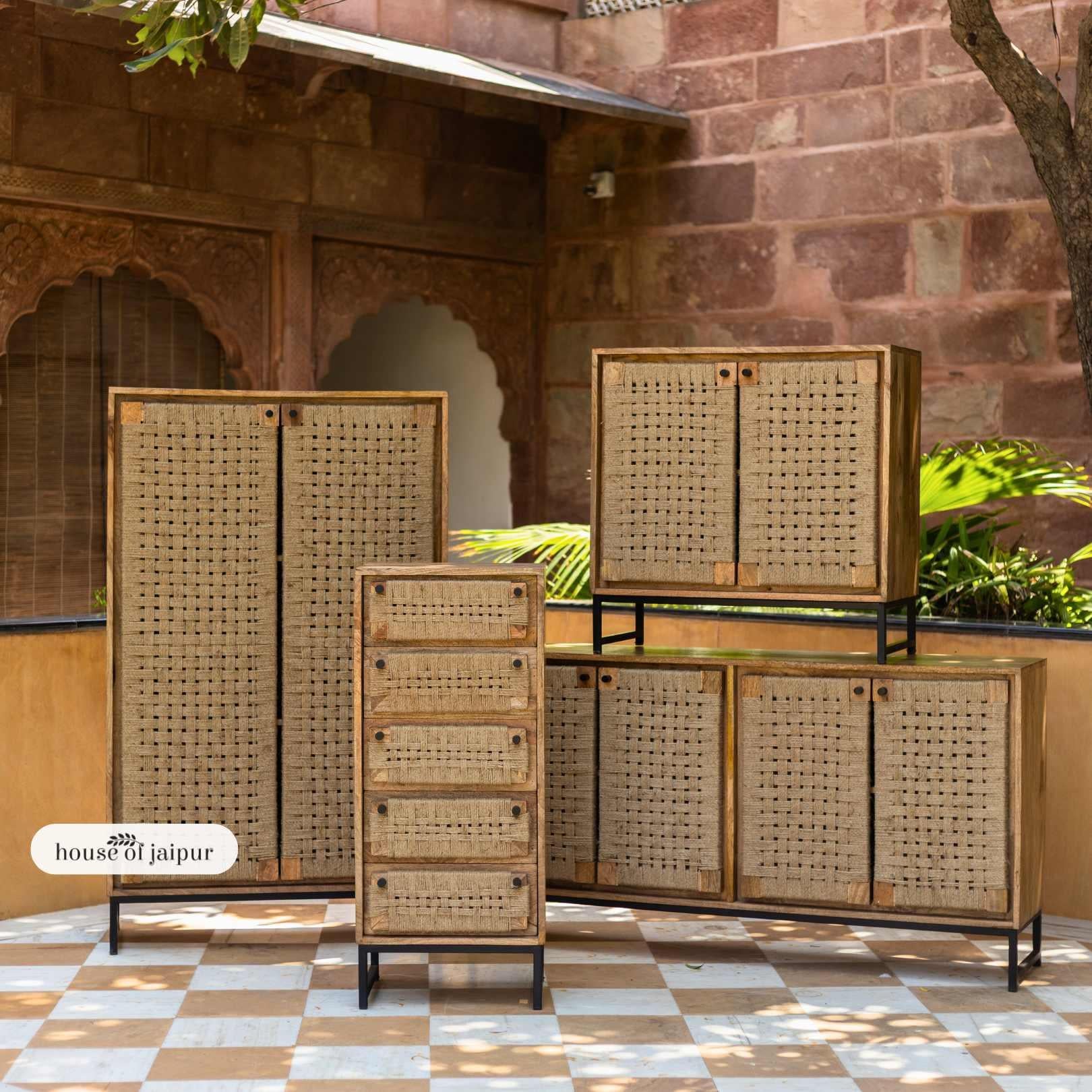 Cassettone Jaipur in iuta intrecciata a mano di House of Jaipur in vendita 1