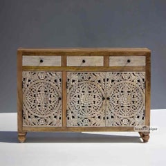 Jaipur Mango Wood Buffet – Floral Mandala Sideboard by House of Jaipur