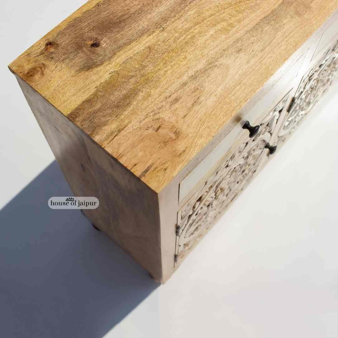 Bohémien Buffet Jaipur Mango Wood - Credenza Mandala Floreale in vendita