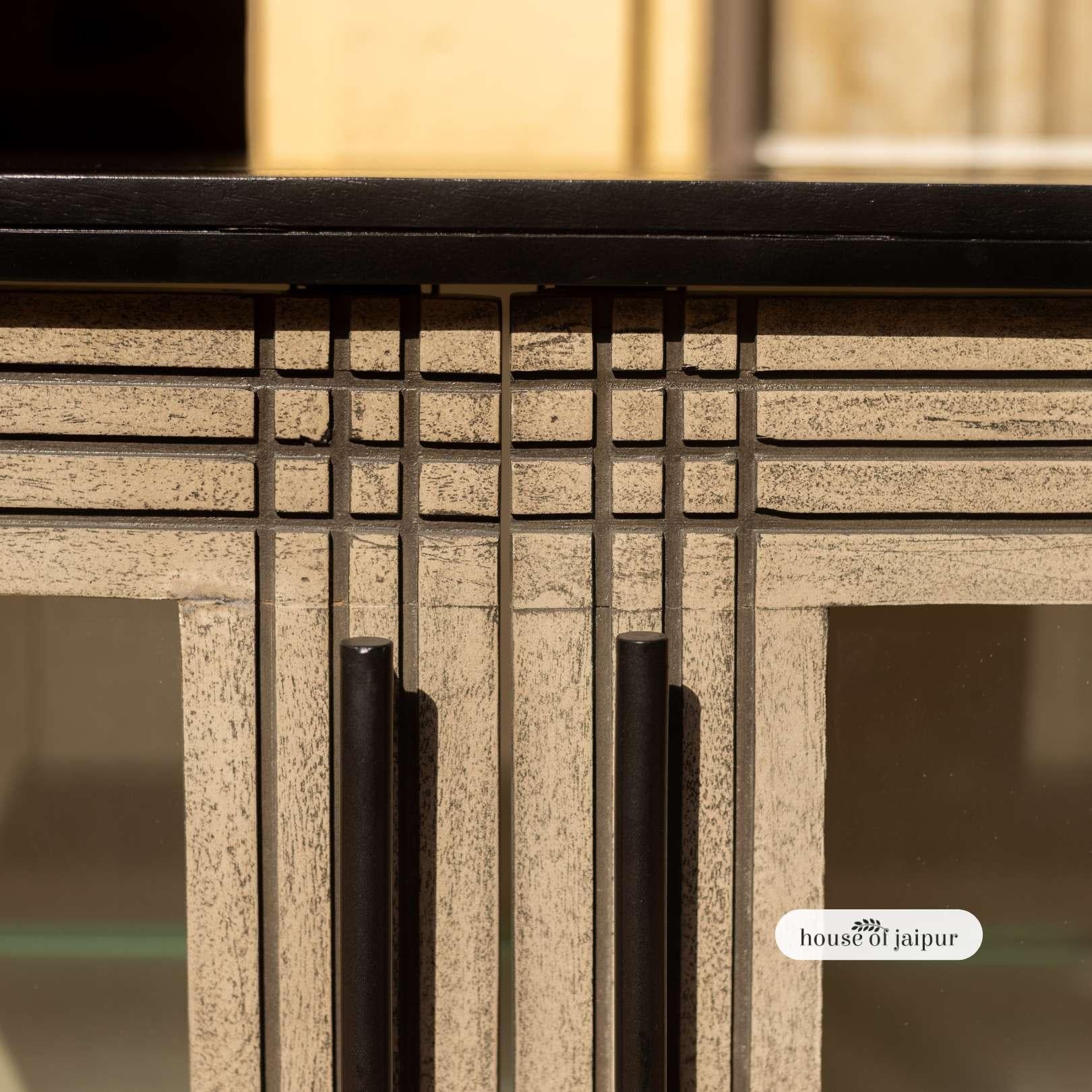 Indian Jaipur Noir Linea Cabinet – From the Linea Collection by House of Jaipur For Sale