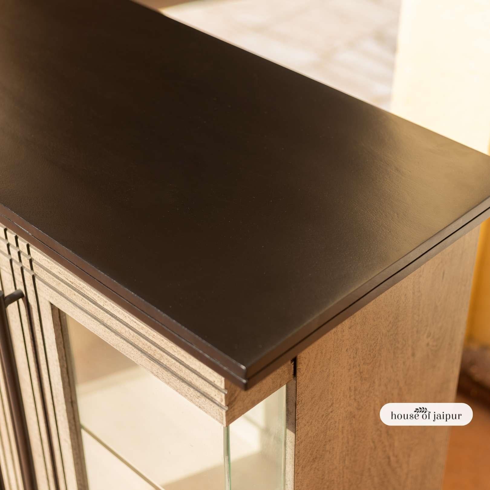 Jaipur Noir Linea Cabinet – From the Linea Collection by House of Jaipur In New Condition For Sale In New York, NY