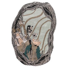 Alfombra Jaipur Confetti Moderna 4x6 Pies Alfombra Abstracta Azul Cielo Alfombra Tejida a Mano