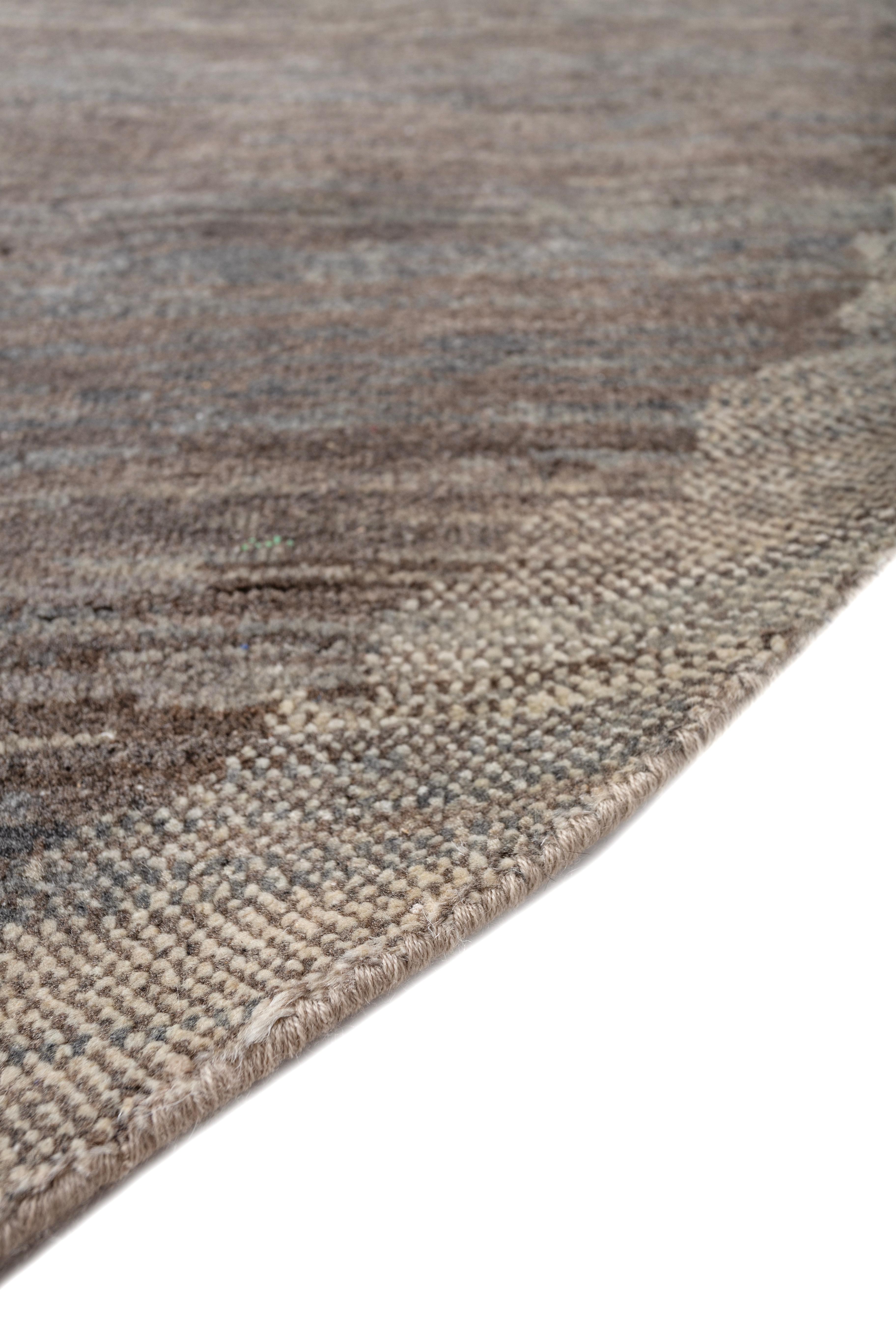 Jaipur Rugs 10X10 Piedi Tappeto Annodato a Mano in Lana Beige e Marrone Tappeto Moderno In condizioni Nuovo in vendita a Milano, IT