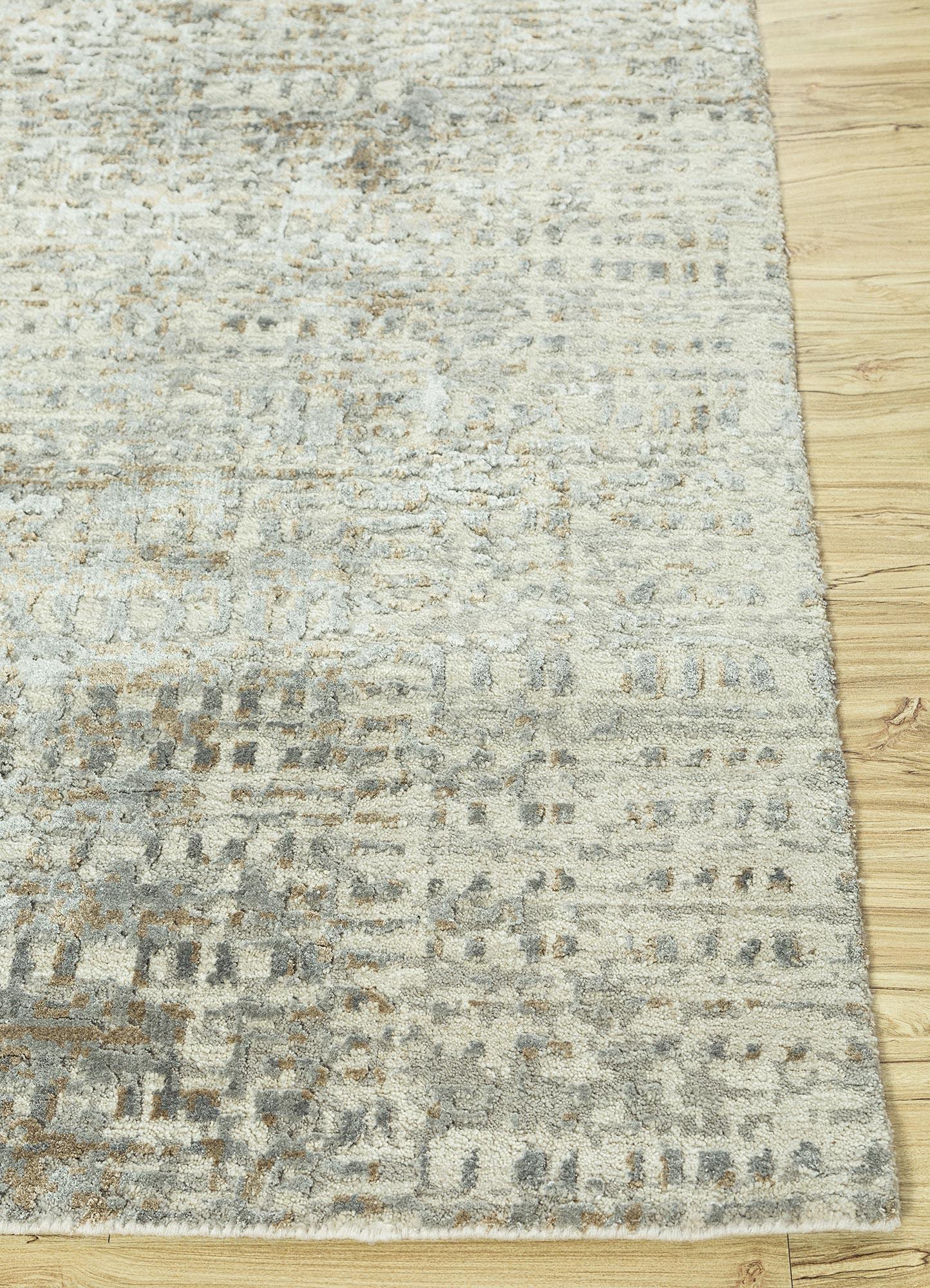 Indiano Tappeto Gentle Overture Antique White Soft Gray 300X420cm annodato a mano in vendita