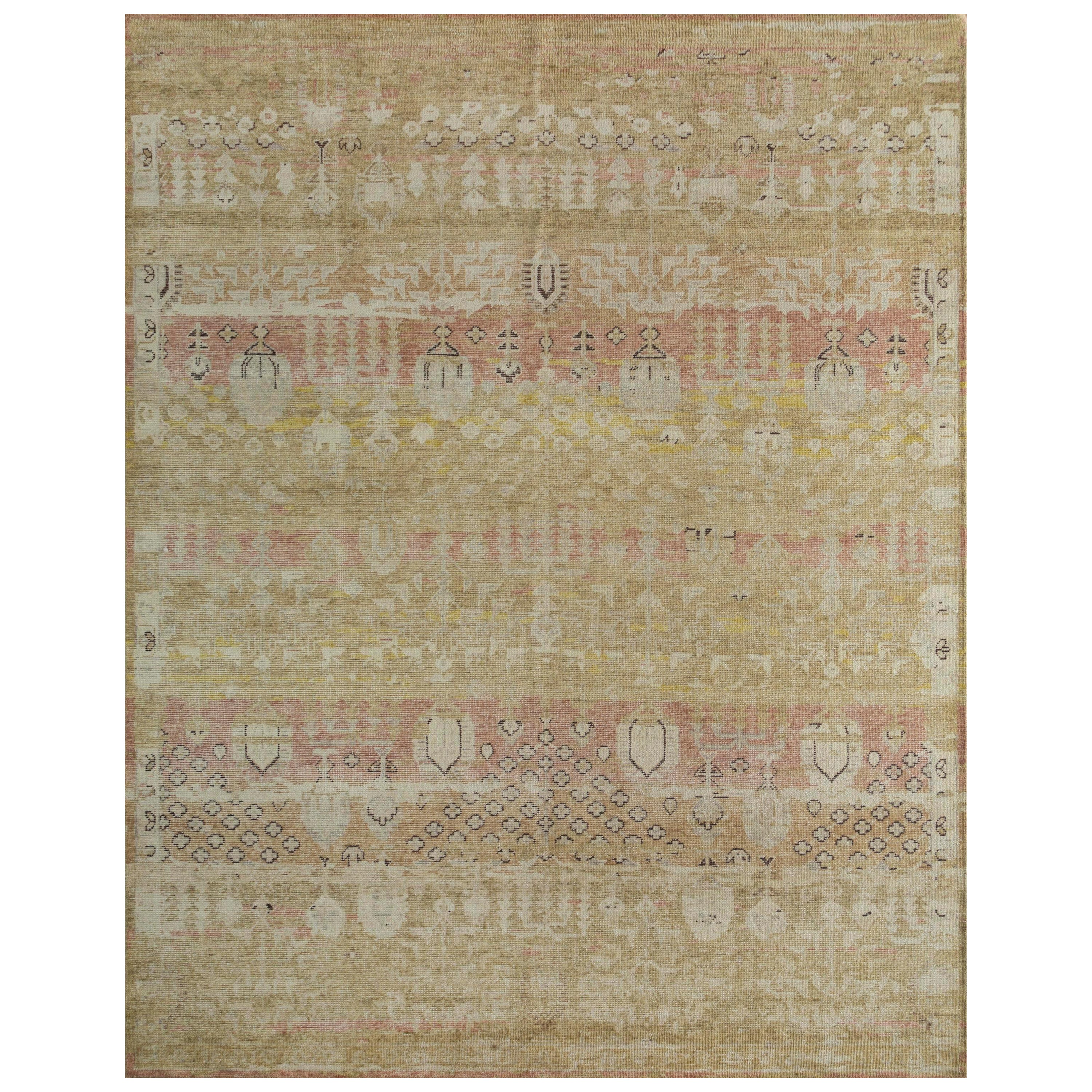 Tappeto Golden Melody Spice Brown Bright Gold 300X420cm annodato a mano