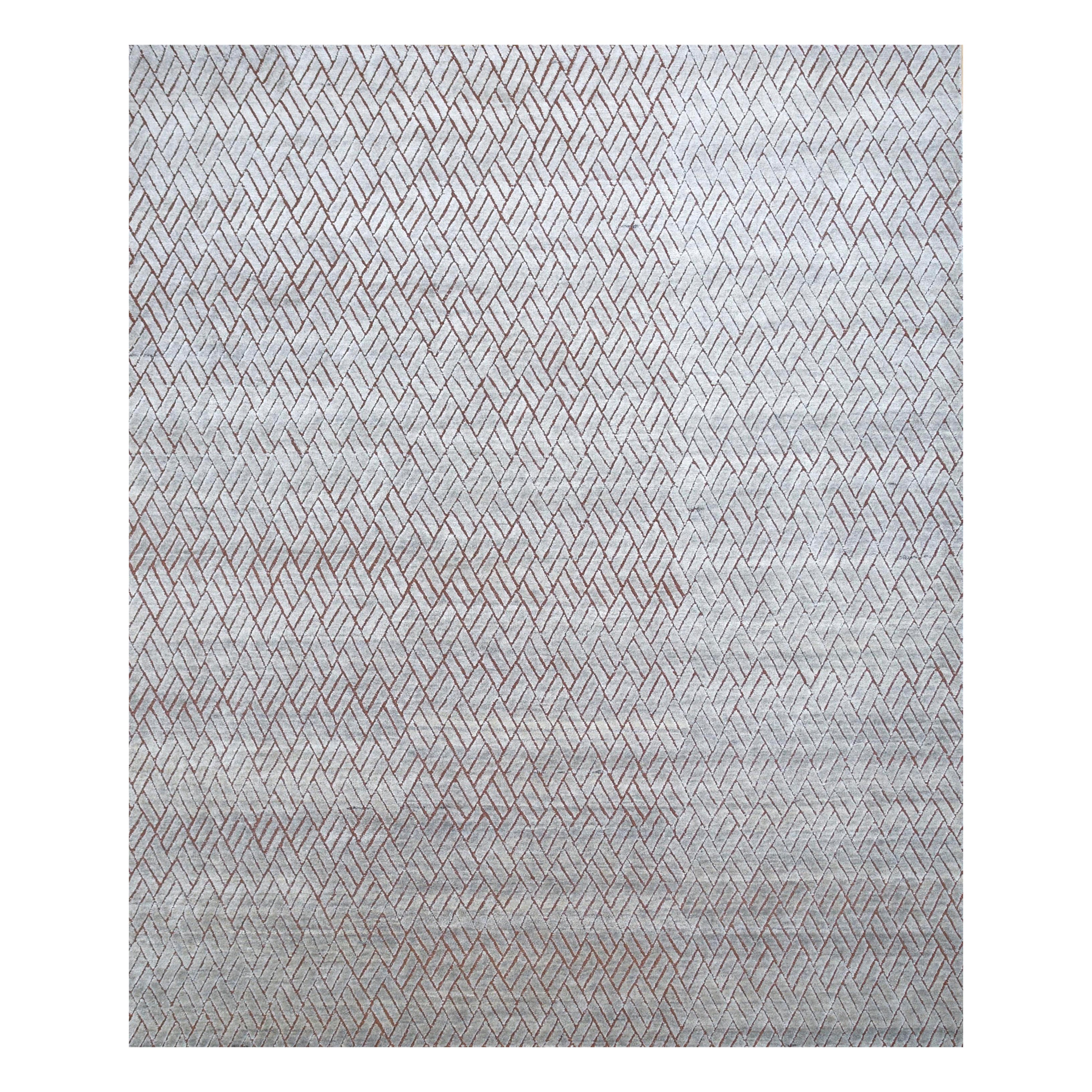 Terracotta Whispers Cool Gray Tappeto annodato a mano