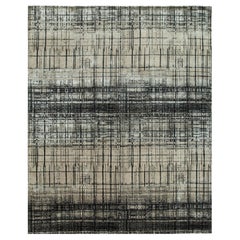 Jaipur Rugs 4x6 Piedi Tappeto annodato a mano in lana e seta di bambù Grigio e Nero