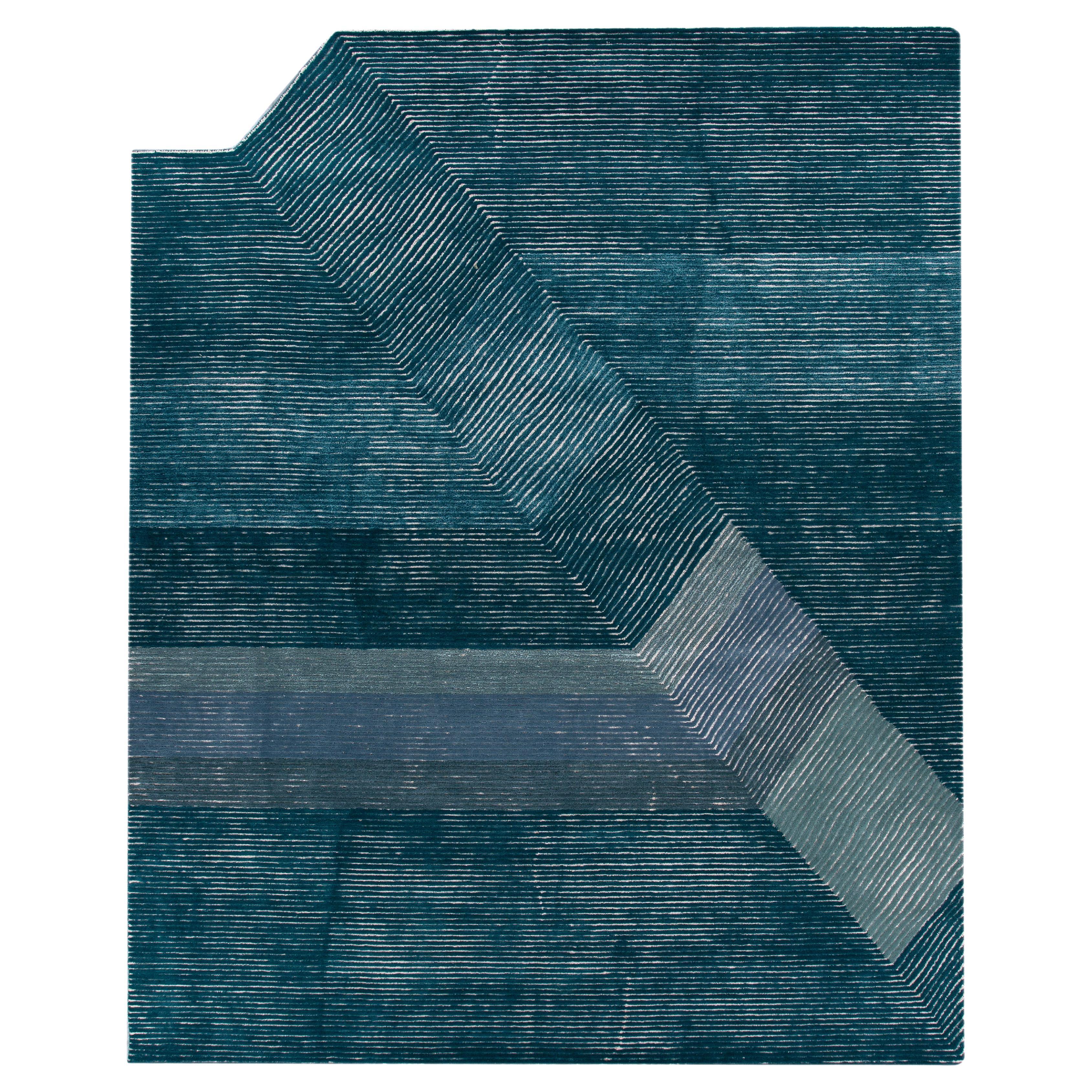 Tappeto Jaipur Rugs 4x6 Piedi Tappeto trapuntato a mano in lana e viscosa moderno blu