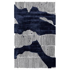 Tappeto Jaipur Rugs 4x6 Piedi Tappeto trapuntato a mano in lana e viscosa moderno blu