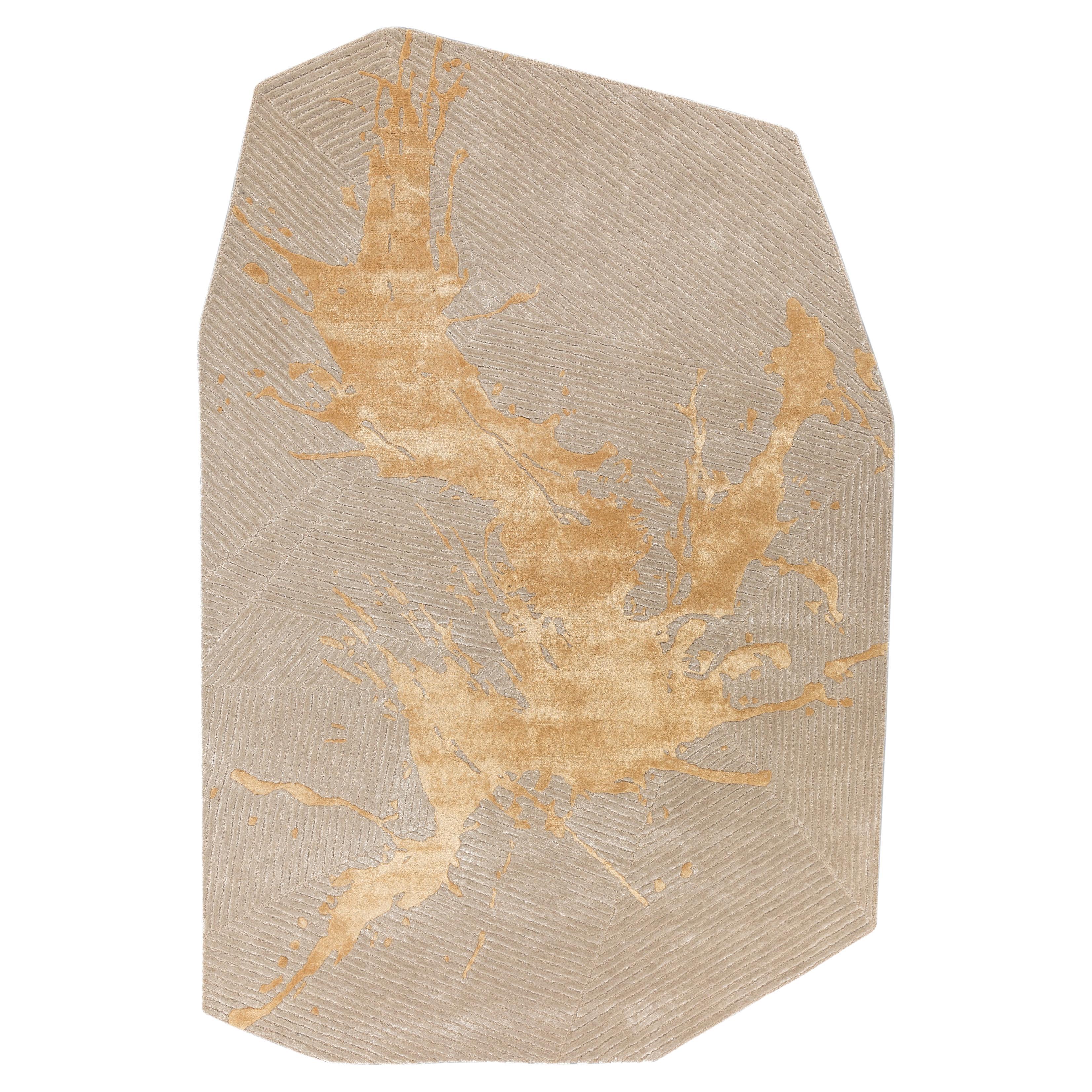 Jaipur Teppiche 4x6 Füße Hand getuftet Teppich Wolle und Viskose Modern Gold Teppich