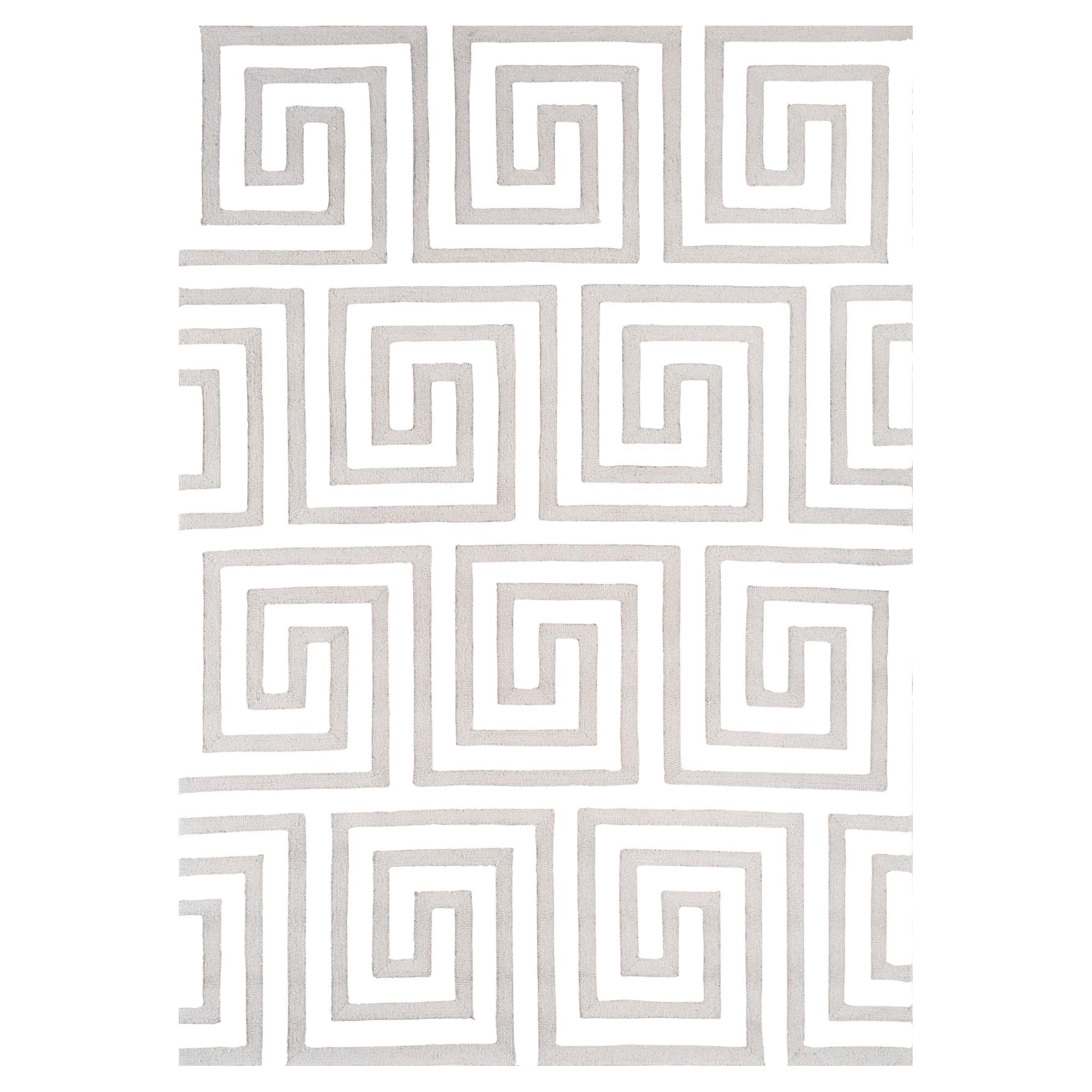 Jaipur Rugs 4x6 Feet Tapis tufté à la main Laine et Viscose moderne Tapis Ivoire en vente
