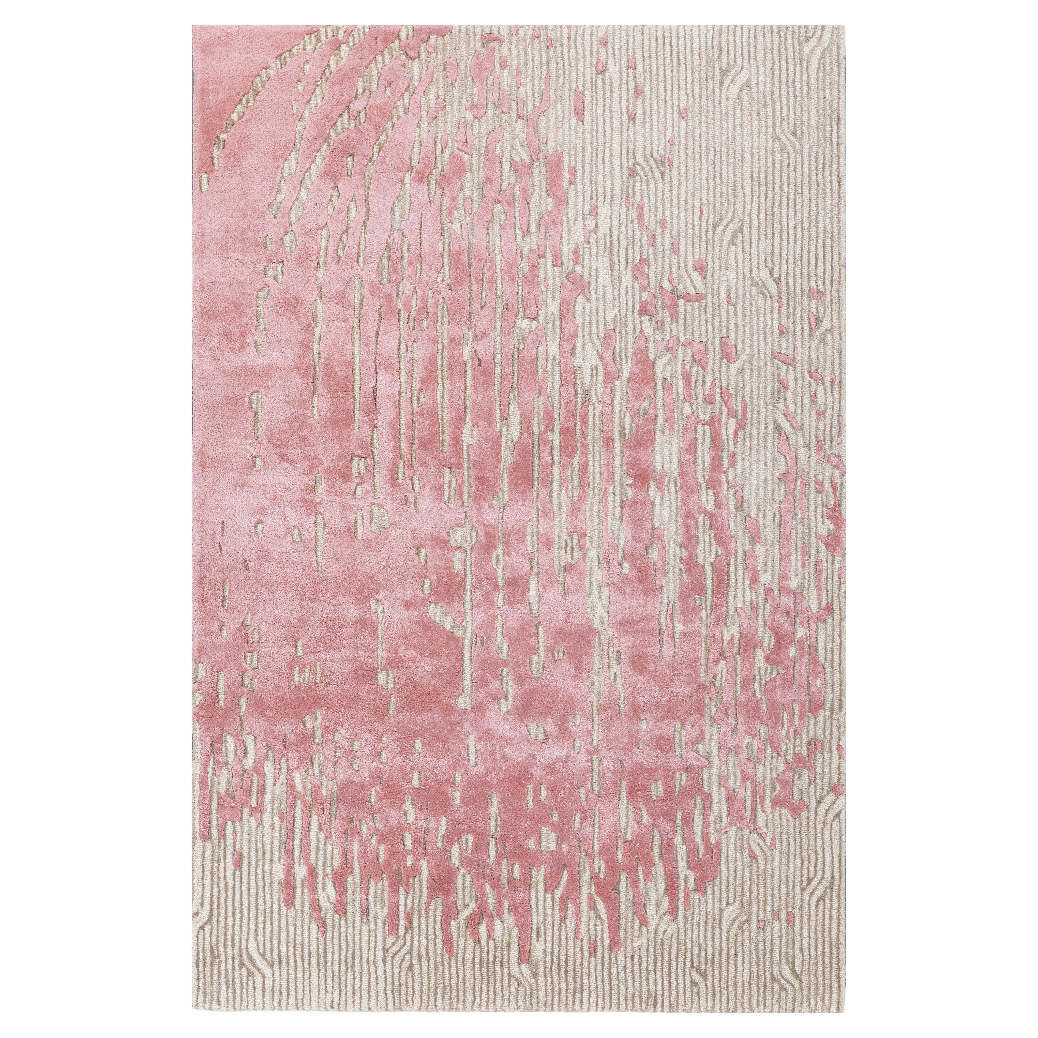 Jaipur Teppiche 4x6 Füße Hand getuftet Teppich Wolle und Viskose Modern Rosa und Lila