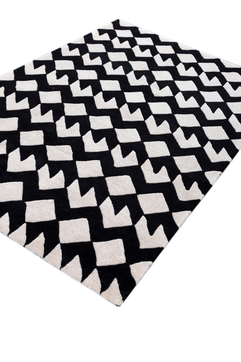 Jaipur Rugs 4x6 Feet Hand tufted Carpet Wool modern Grey And Black Rug For  Sale at 1stDibs
