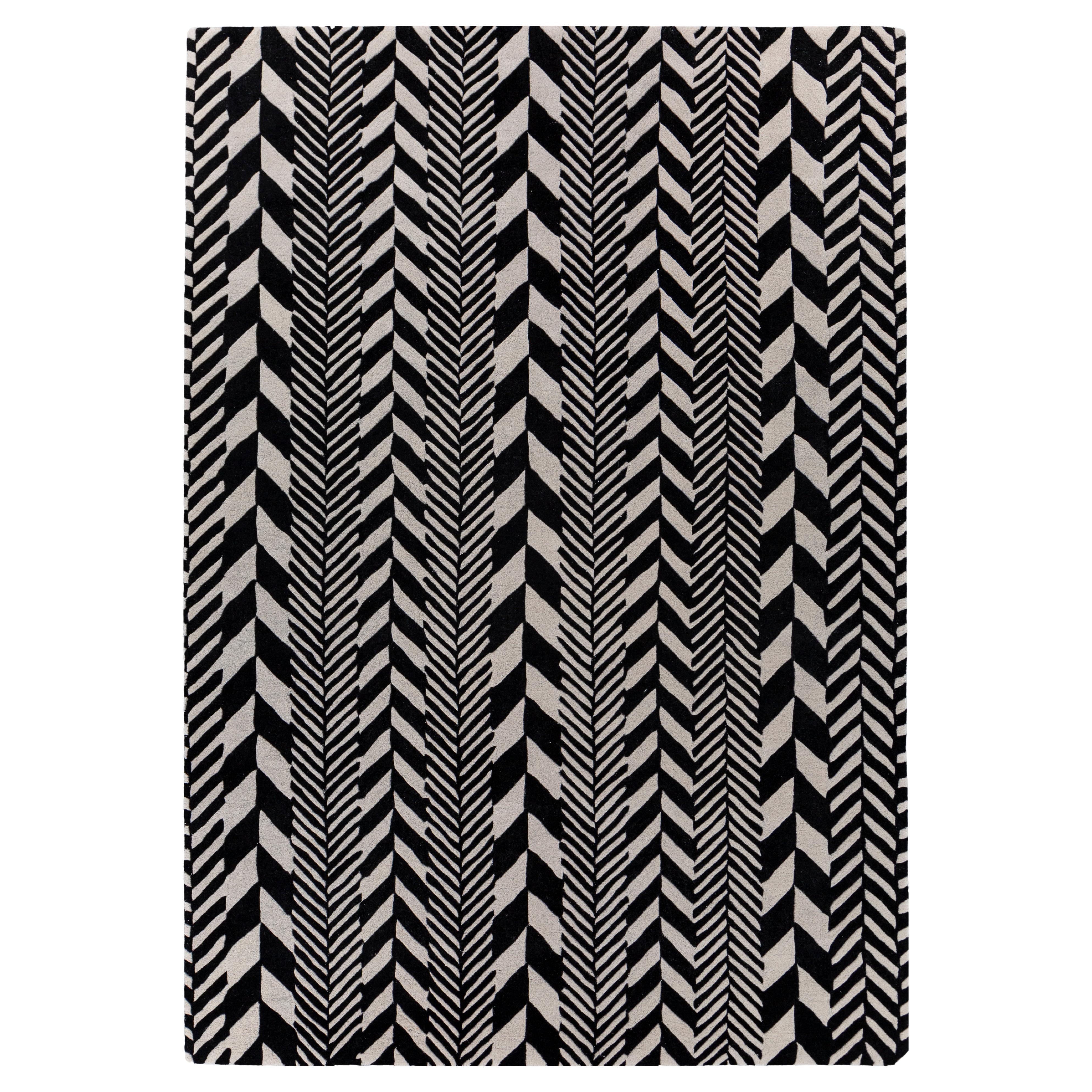 Jaipur Teppiche 4x6 Füße Hand getuftet Teppich Wolle modern Grau Und Schwarz Teppich