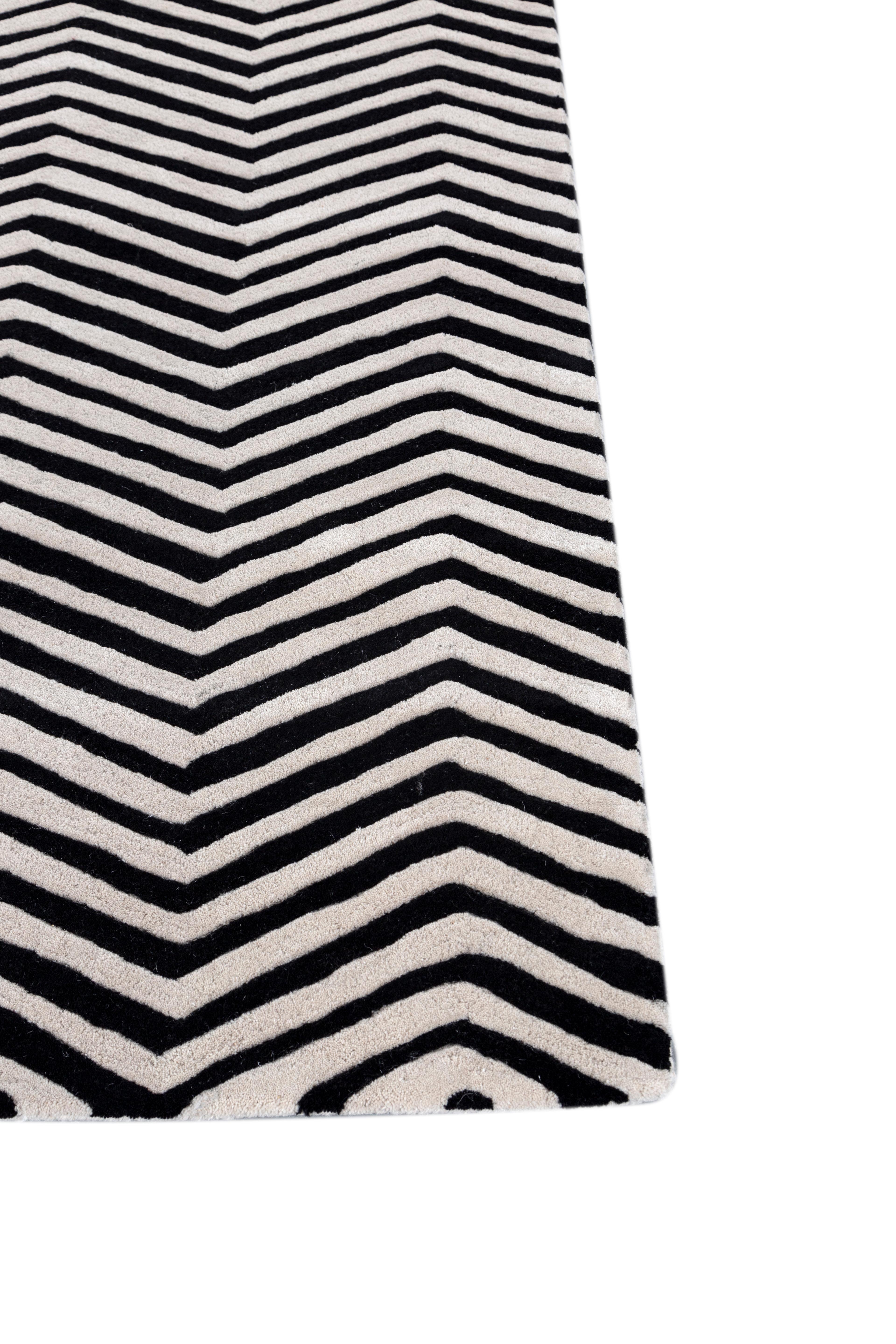 Jaipur Teppiche 4x6 Füße Hand getuftet Teppich Wolle modern Elfenbein Teppich (Moderne) im Angebot