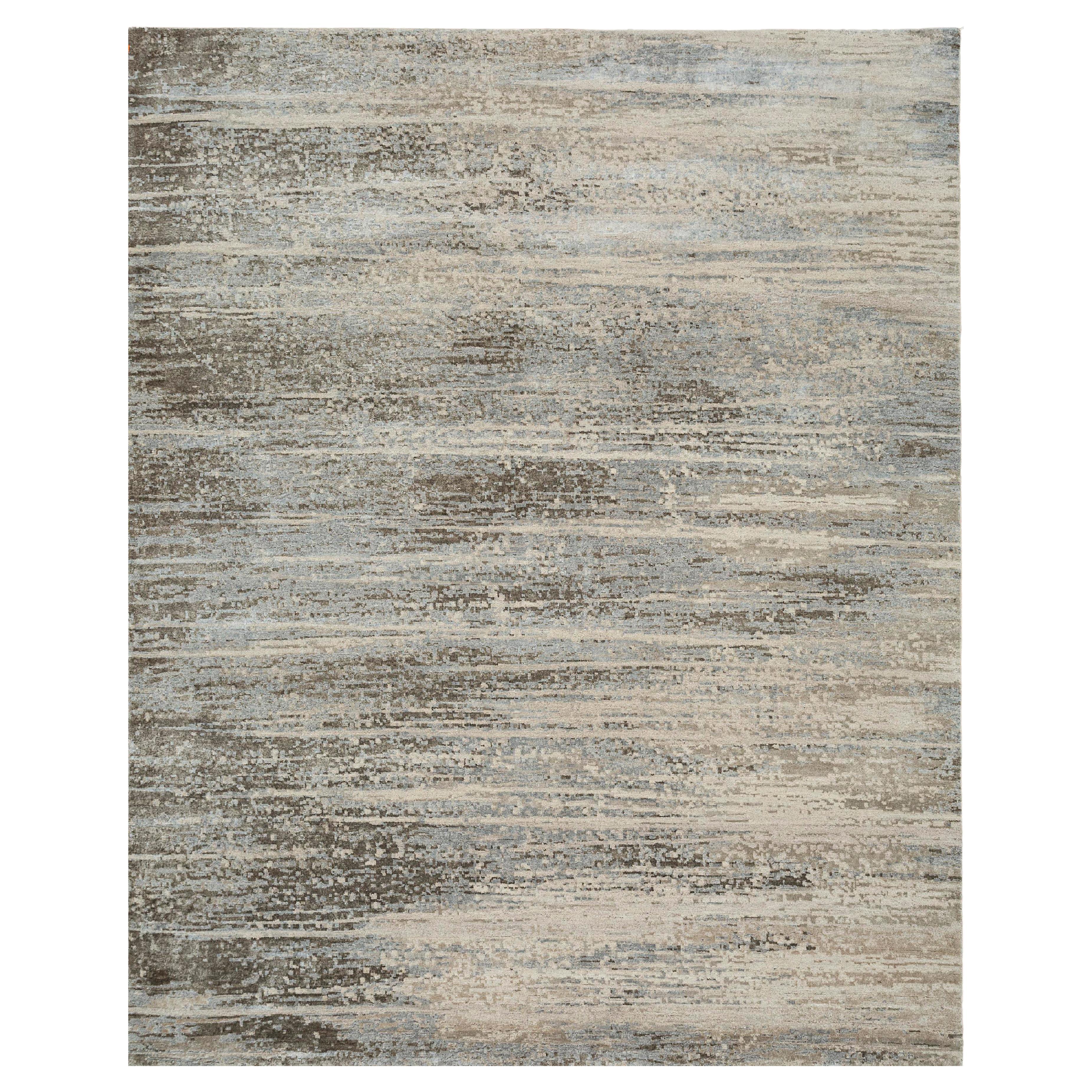 Jaipur Rugs 5'6x8 Feet Hand Knotted Carpet Wool And Bamboo Silk Ivory Modern Rug