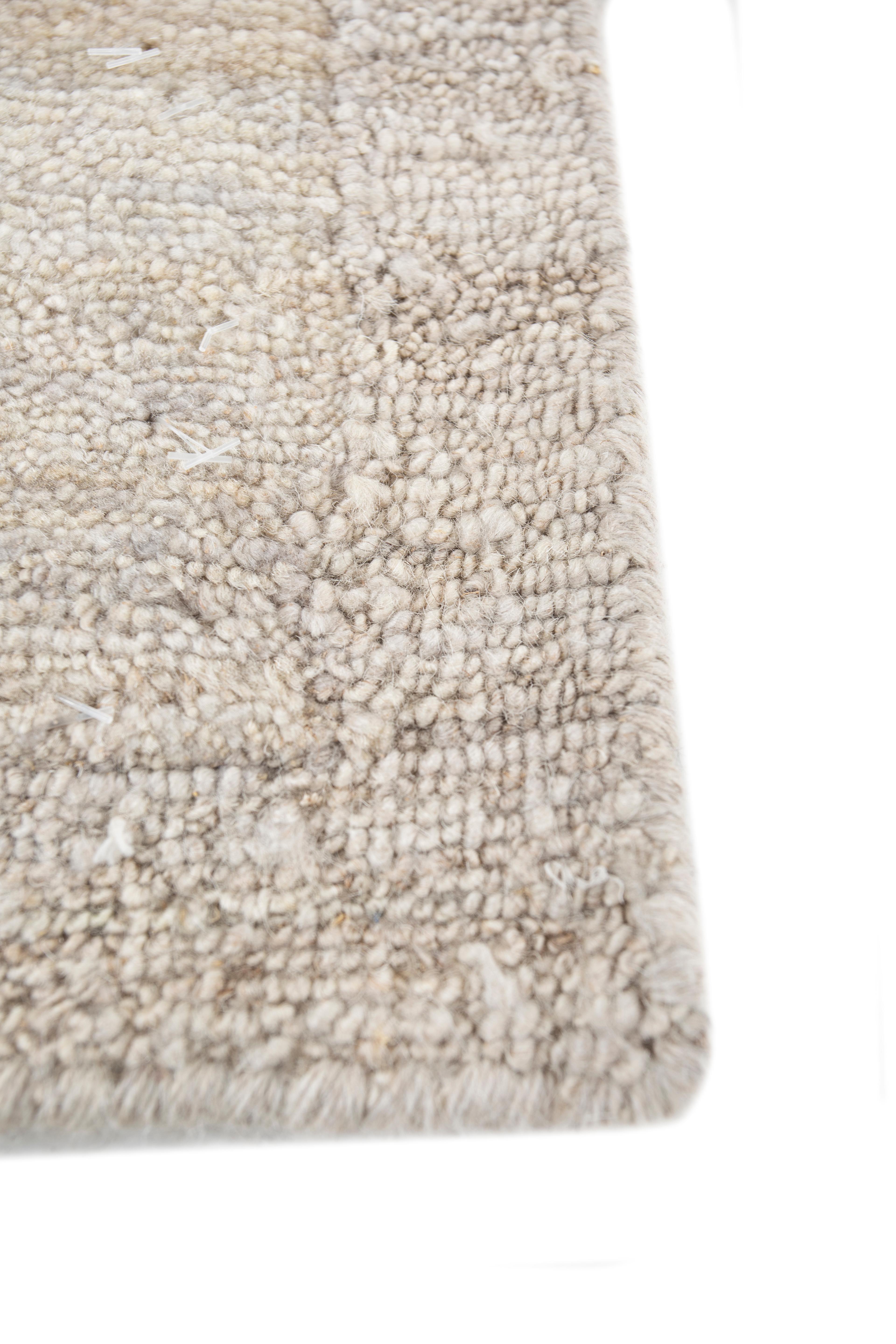 Moderno Jaipur Rugs 5'6x8 Feet Tappeto annodato a mano in lana moderna avorio in vendita