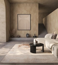 Jaipur Rugs 5'6x8 Hand Knotted Carpet Wool And Bamboo Silk Ivory Modern Abstract