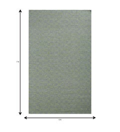 Jaipur Rugs 5x7 Ft Arfa Rug Geometric Soft Ivory Wool Handmade Dhurrie Carpet