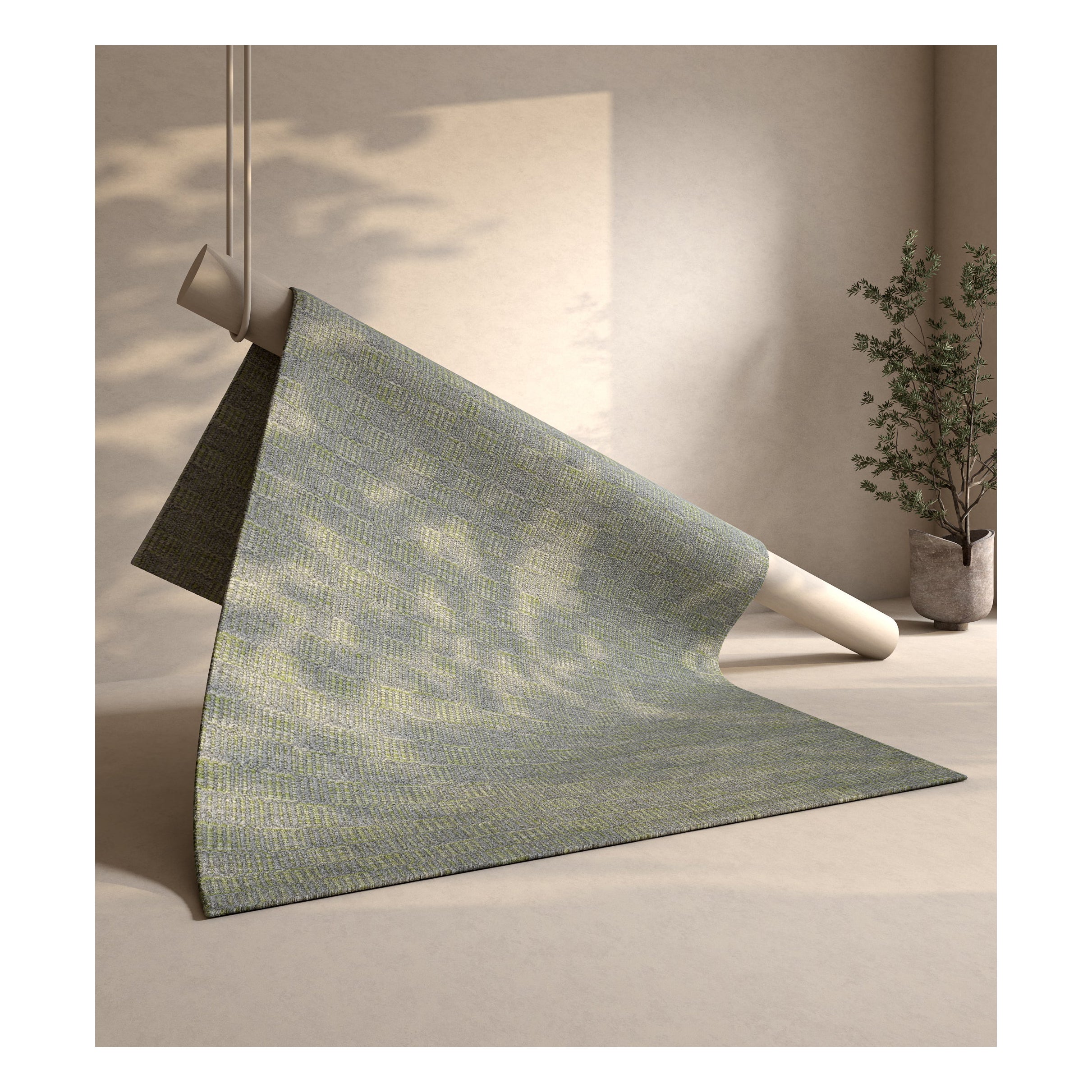 Tappeto Jaipur Rugs 5x7 Ft Arfa Tappeto geometrico in morbida lana avorio fatto a mano Dhurrie