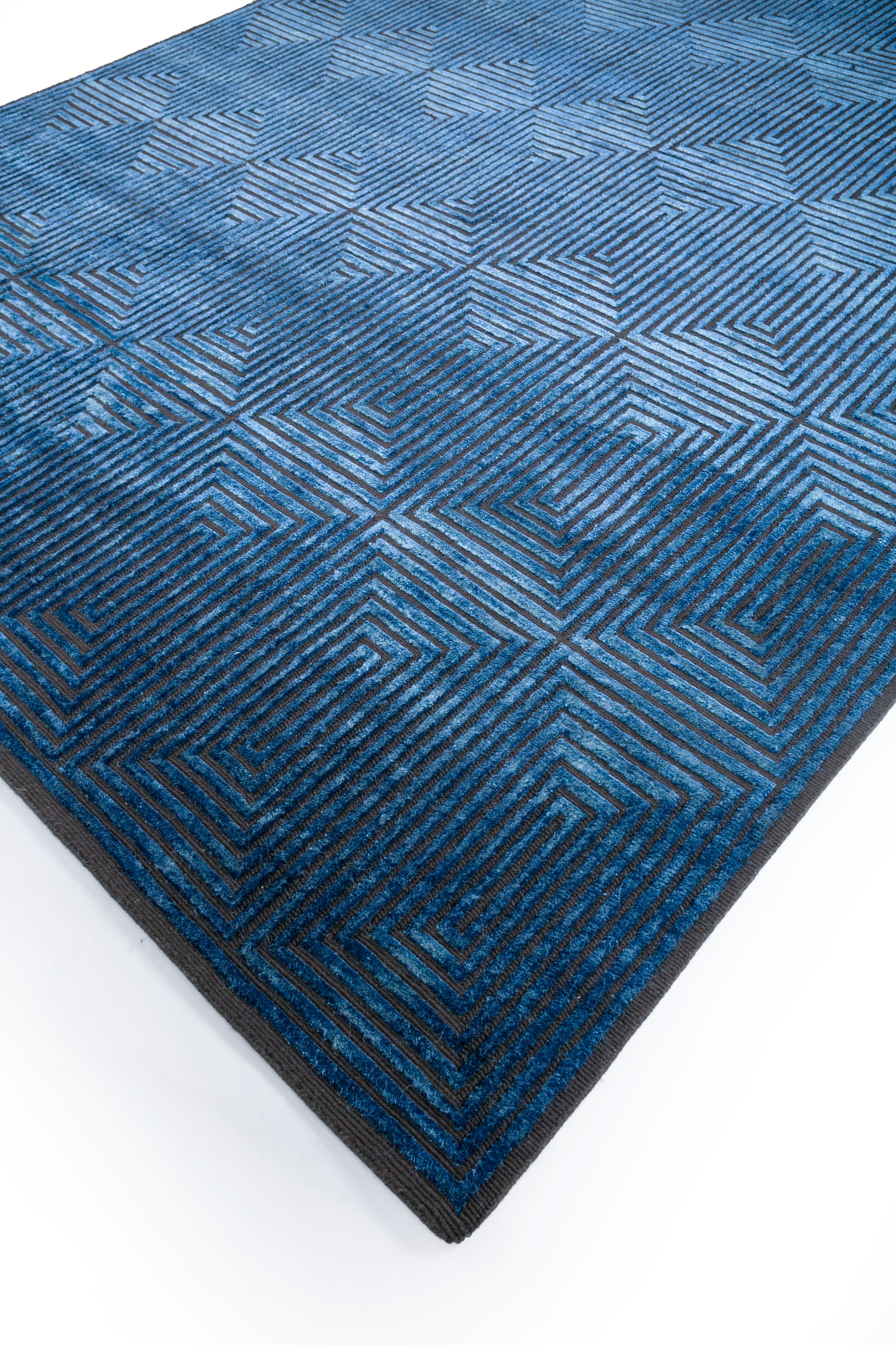 Indiano Tappeto Jaipur Rugs 5x8 Piedi Annodato a mano in Lana e Seta moderno Beige e Marrone in vendita