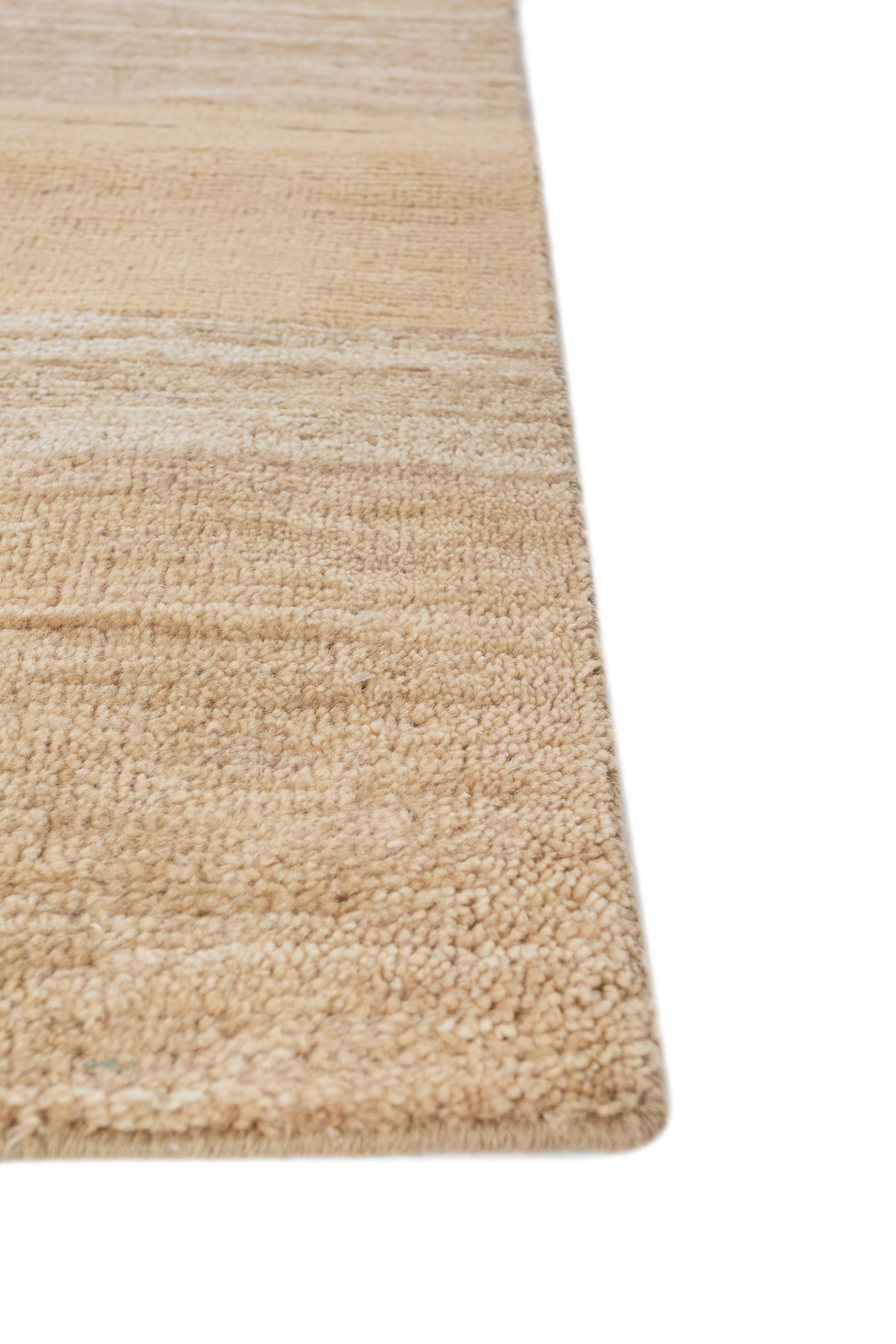 Moderne Jaipur Rugs 5X8 Feet Tapis noué à la main Laine & Jute Tapis moderne beige et marron en vente