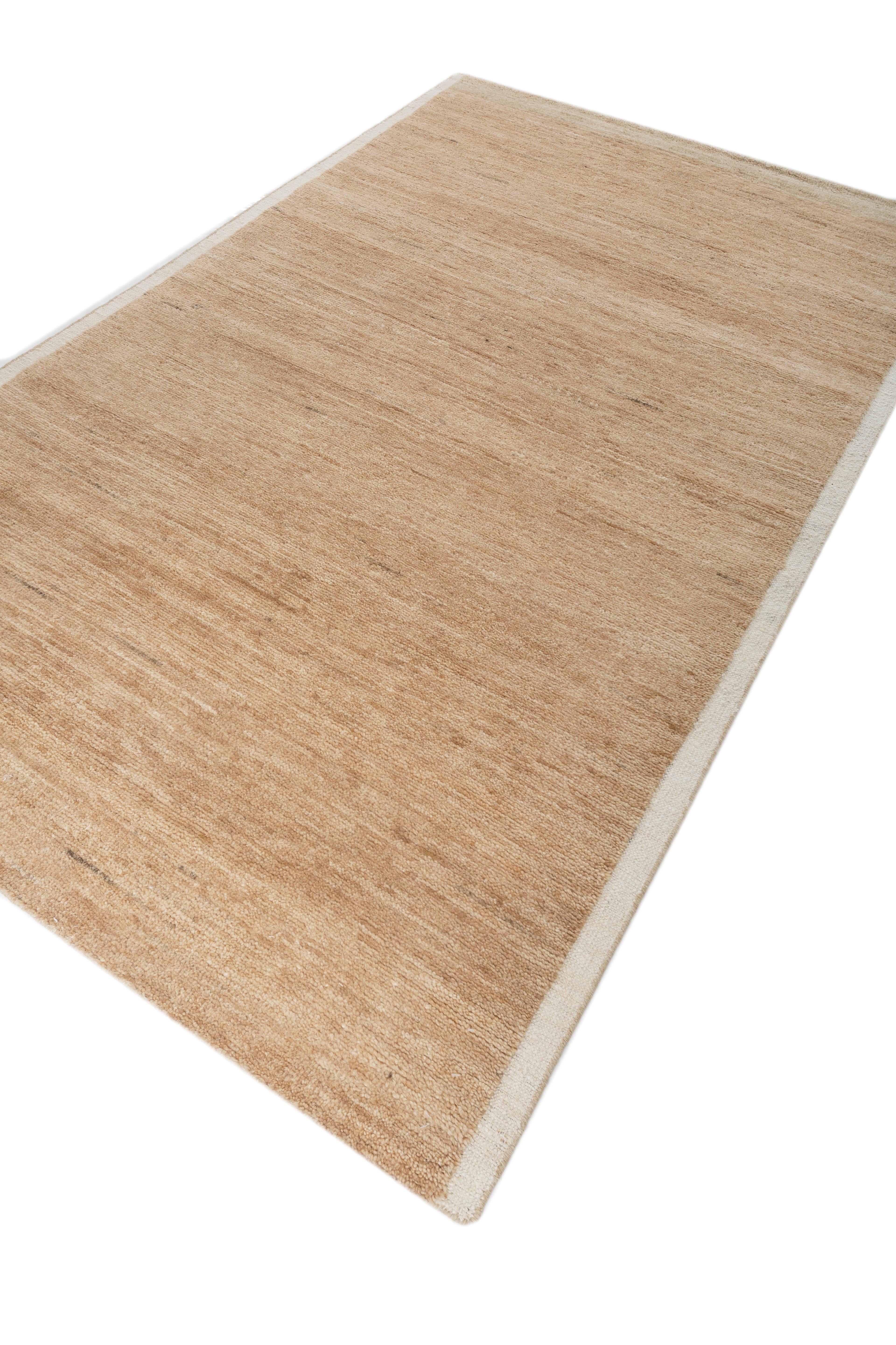 Jaipur Rugs 5X8 Pies Alfombra Anudada a Mano Lana Yute Alfombra Moderna Beige Y Marrón Indio en venta
