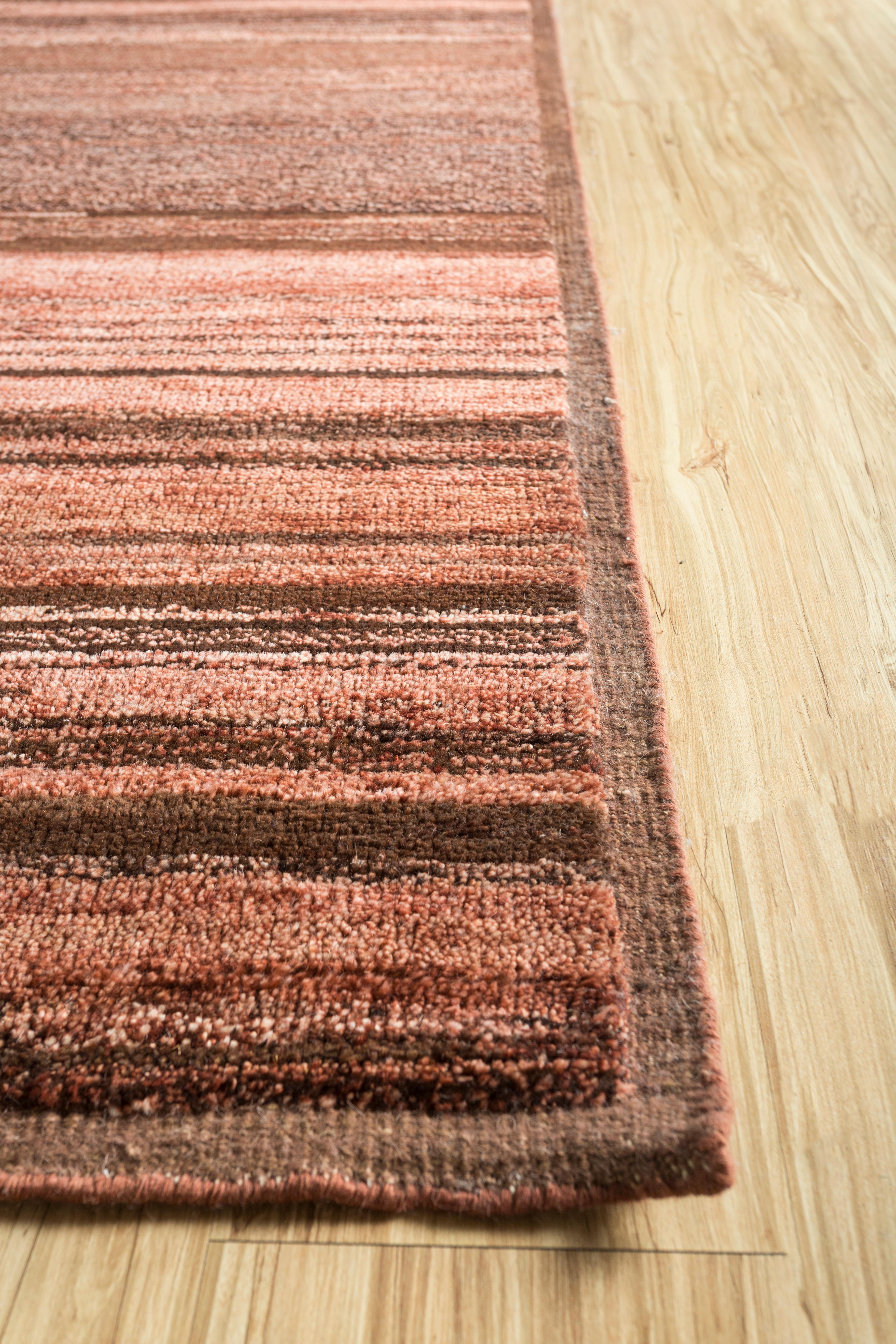 Moderne Jaipur Rugs Tapis noué à la main 5x8 pieds Tapis moderne en laine beige et marron en vente